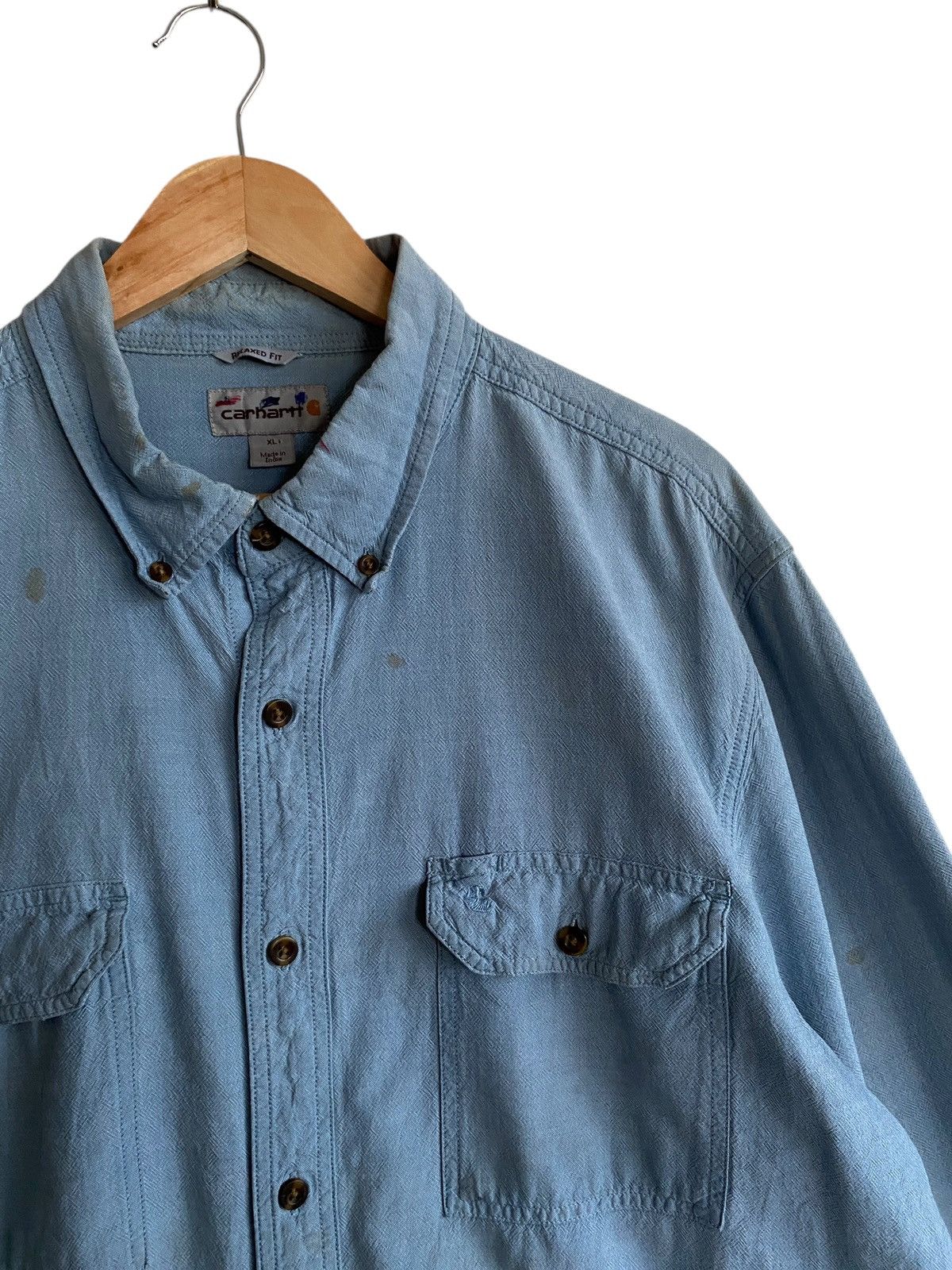 Carhartt Rare Design Vintage Brand Carhartt Denim Shirt 2000s Size US XL / EU 56 / 4 - 4 Thumbnail