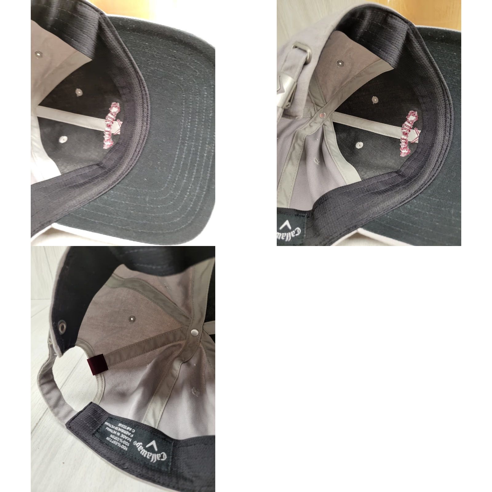 Callaway Callaway Hat Cap Gray Strapback Adjustable Embroidered Baseball Cap Mens Cotton Canvas Logo Sports Size ONE SIZE - 9 Thumbnail