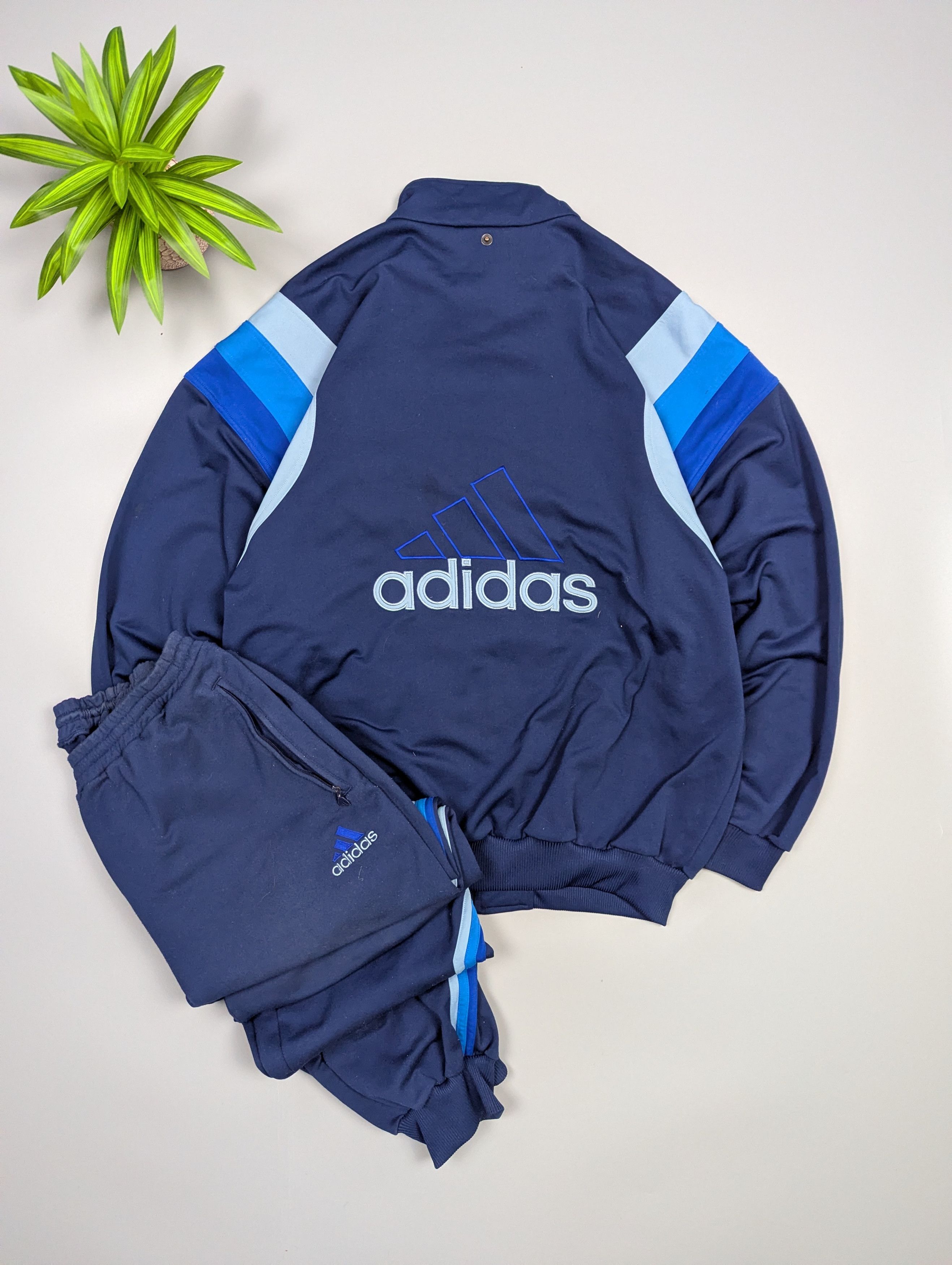 Adidas Adidas Vintage 80s 90s Men’s Navy Blue Tracksuit Size US XXL / EU 58 / 5 - 2 Thumbnail
