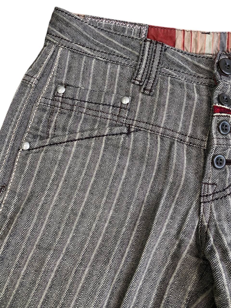 Marithe + Francois Girbaud 2000's Marithe+Francois Girbaud Stripped Grey Relaxed Pants Size US 30 / EU 46 - 5 Thumbnail