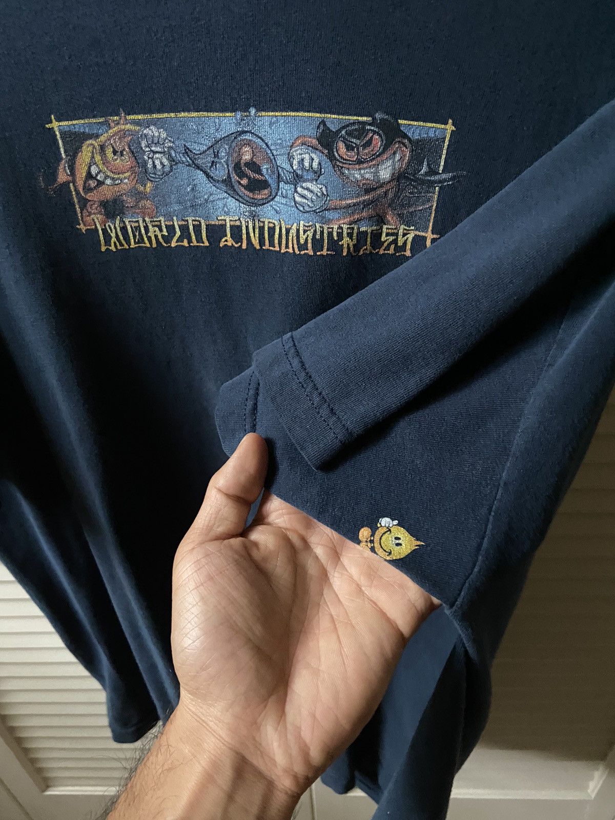 Vintage RARE Vintage World Industries Navy Blue Skate Tee T-Shirt Size US XL / EU 56 / 4 - 4 Thumbnail