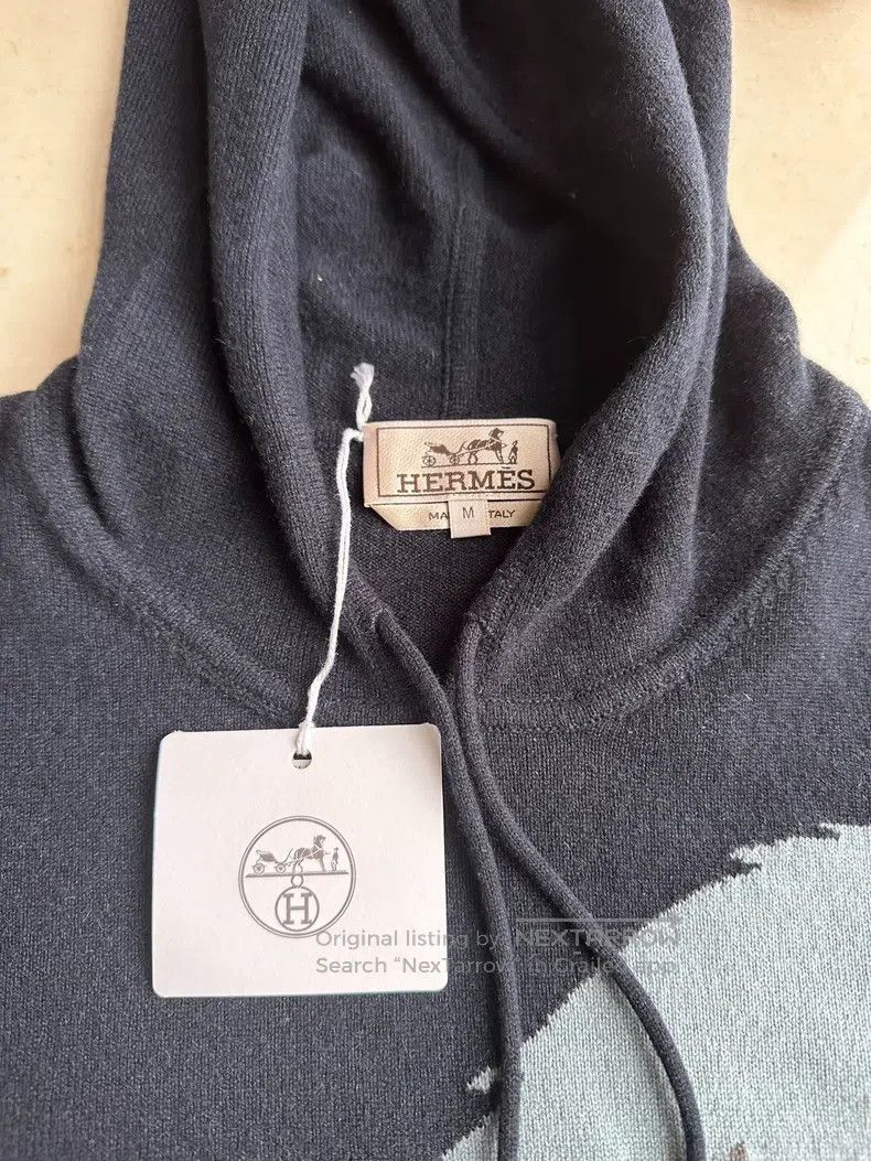 Hermes Hermes Galloping Horse Hooded Knit Top, 100% Cashmere Size US M / EU 48-50 / 2 - 3 Thumbnail