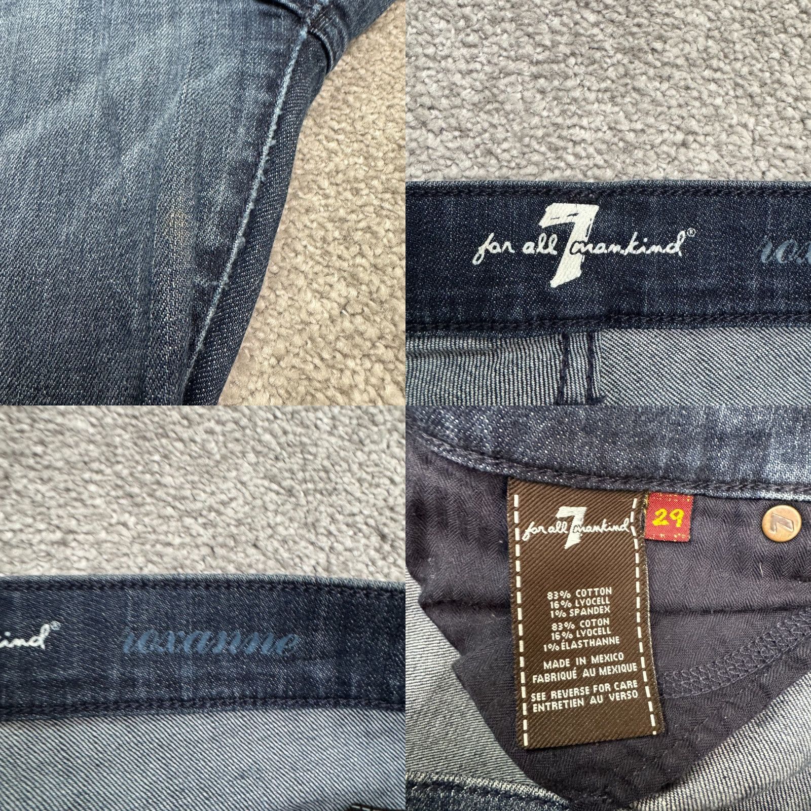 7 For All Mankind 7 For All Mankind Roxanne Straight Leg Ankle Denim Jeans Womens Blue 29 Mid Rise Jeans Size 29" - 8 Thumbnail