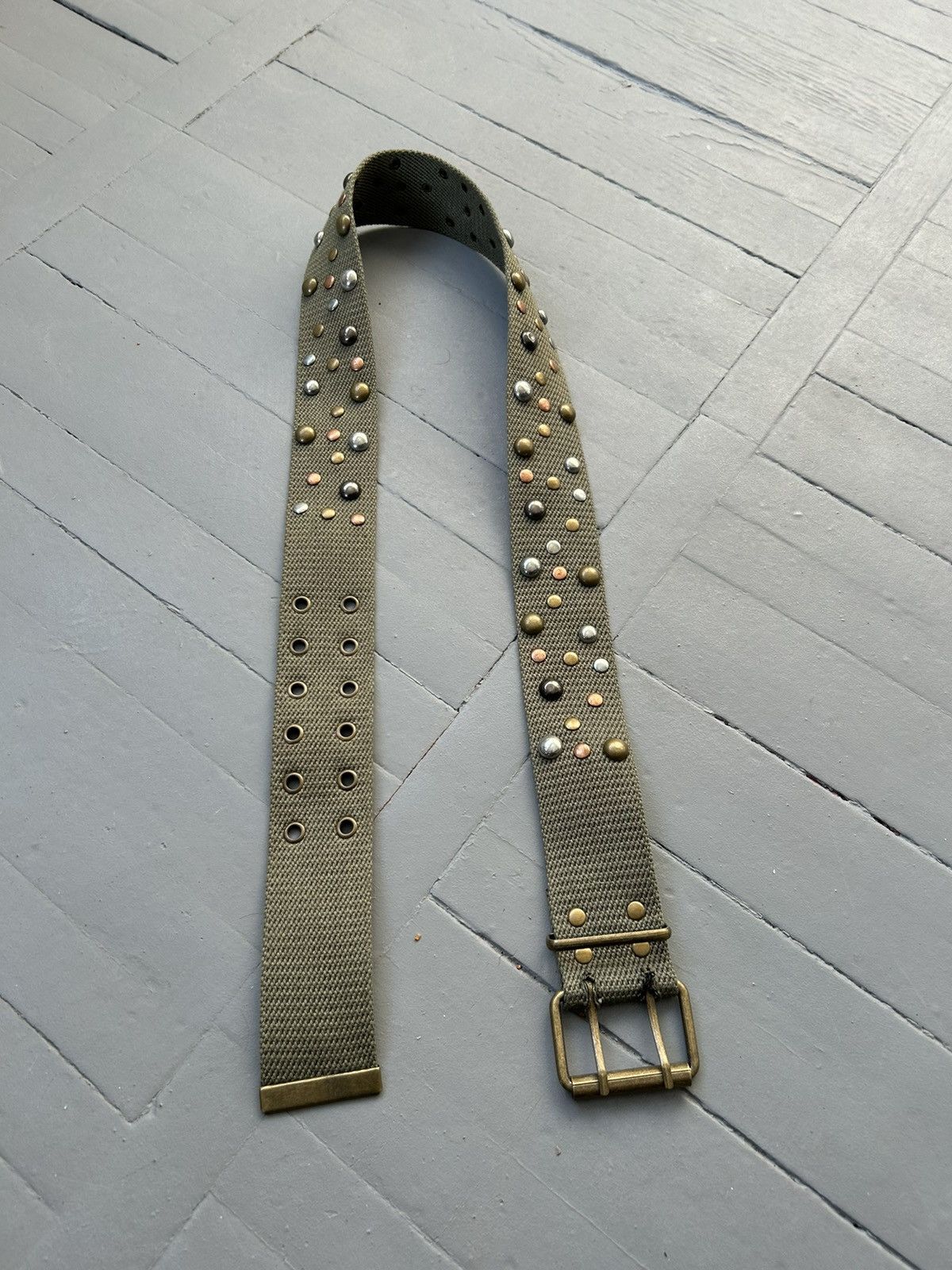 Japanese Brand × Vintage Vintage cotton belt with metal elements Japanese style Size ONE SIZE - 4 Thumbnail