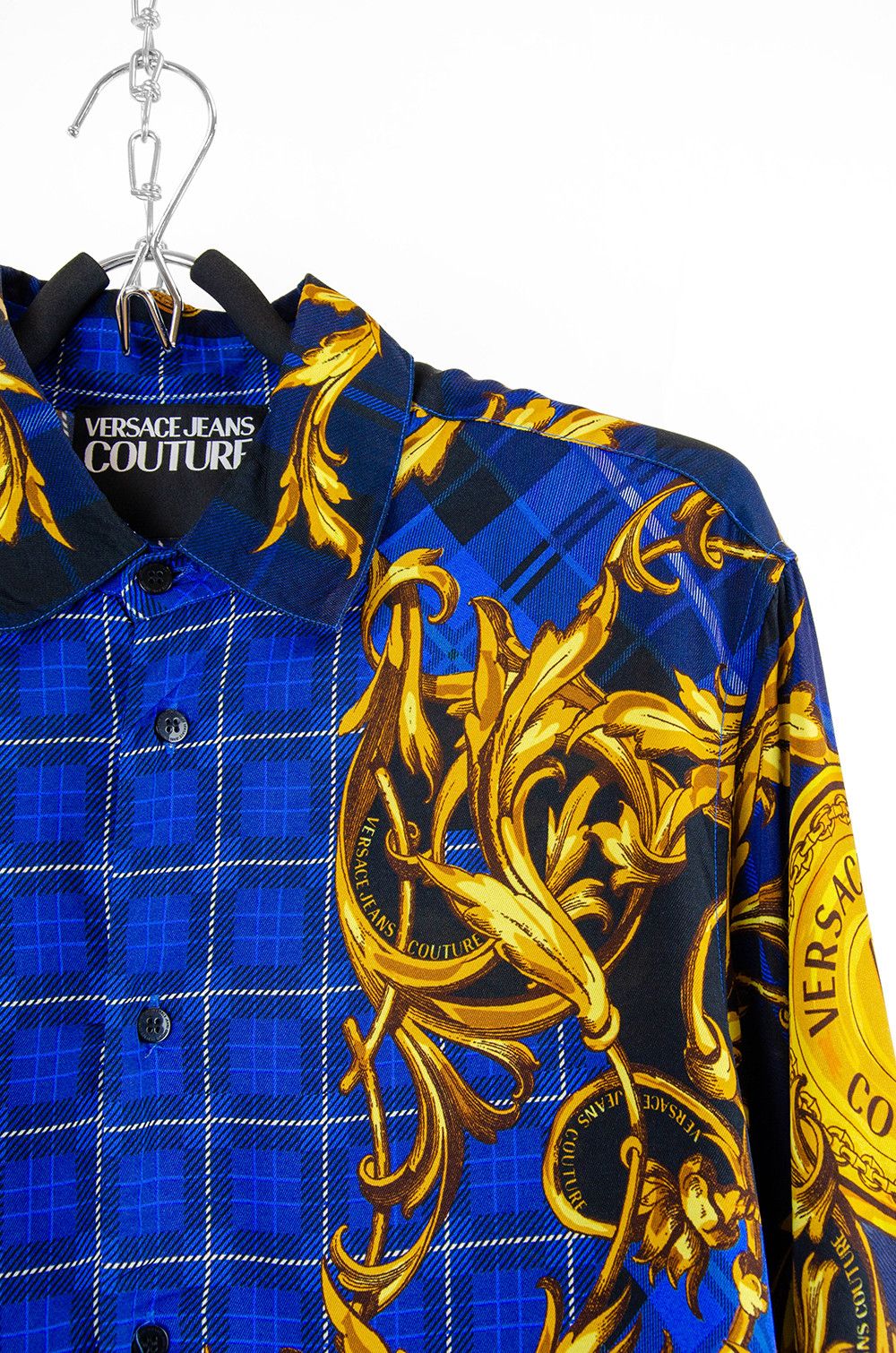 Versace Jeans Couture Versace Jeans Couture Baroque Shirt Blue - Size M Size US XS / EU 42 / 0 - 6 Thumbnail