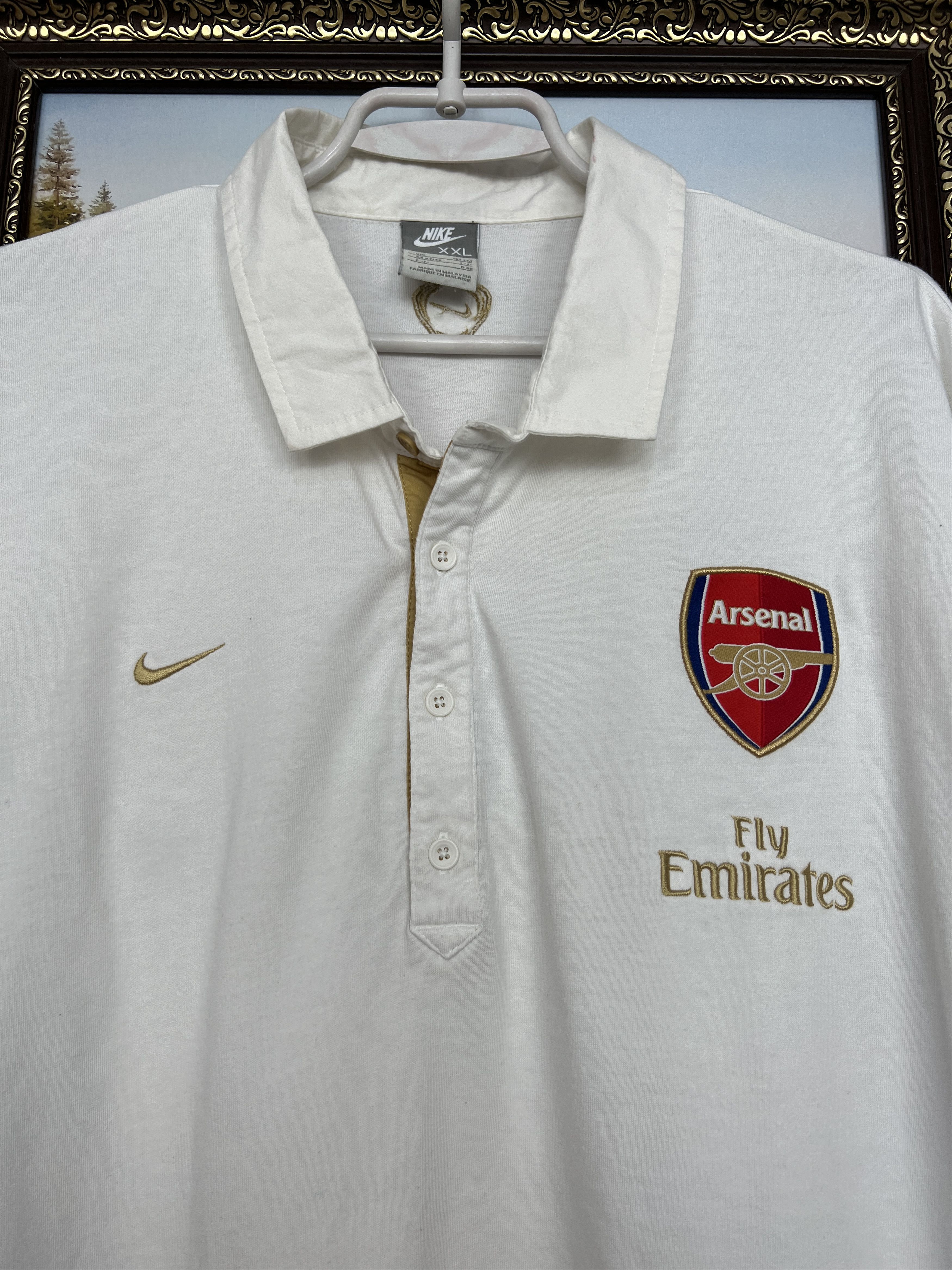 Nike Vintage Nike Arsenal Football Shirt Polo White Soccer Jersey Size US XXL / EU 58 / 5 - 5 Thumbnail