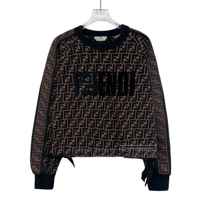 Fendi Fendi Logo All-over Print Cotton Crewneck Long-sleeve Sweat Size US S / EU 44-46 / 1 - 1 Thumbnail
