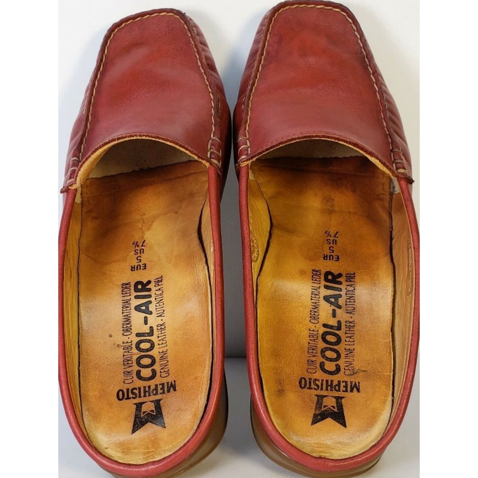 Mephisto Mephisto Slide Loafer Red Leather 7.5M US 7.5 EU 38 Footwear Womens Casual Air Cool Technology Moc Toe Block Heel Size US 8 / IT 38 - 7 Thumbnail