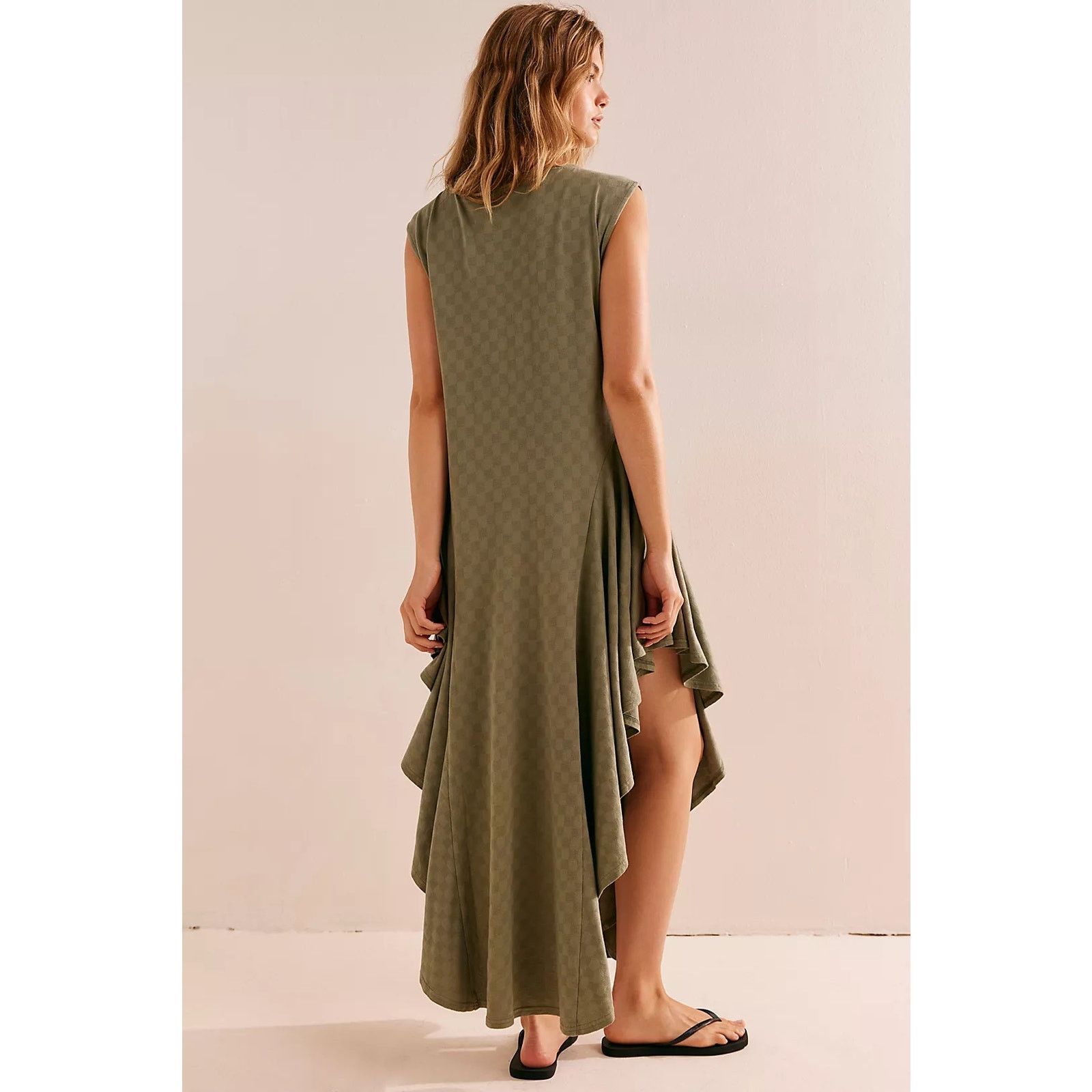 Free People New FP BEACH Mia Midi ASSYMETRICAL $98 SMALL Kelp - Green Size S / US 4 / IT 40 - 3 Thumbnail
