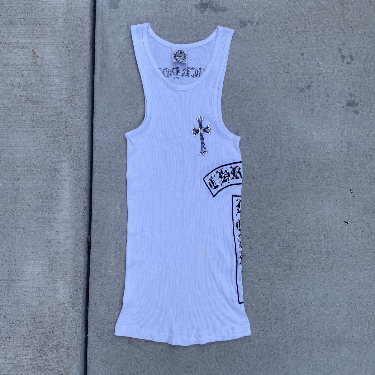 Chrome Hearts Chrome Hearts Swarovski T Bar Tank Top Small Size US S / EU 44-46 / 1 - 1 Thumbnail