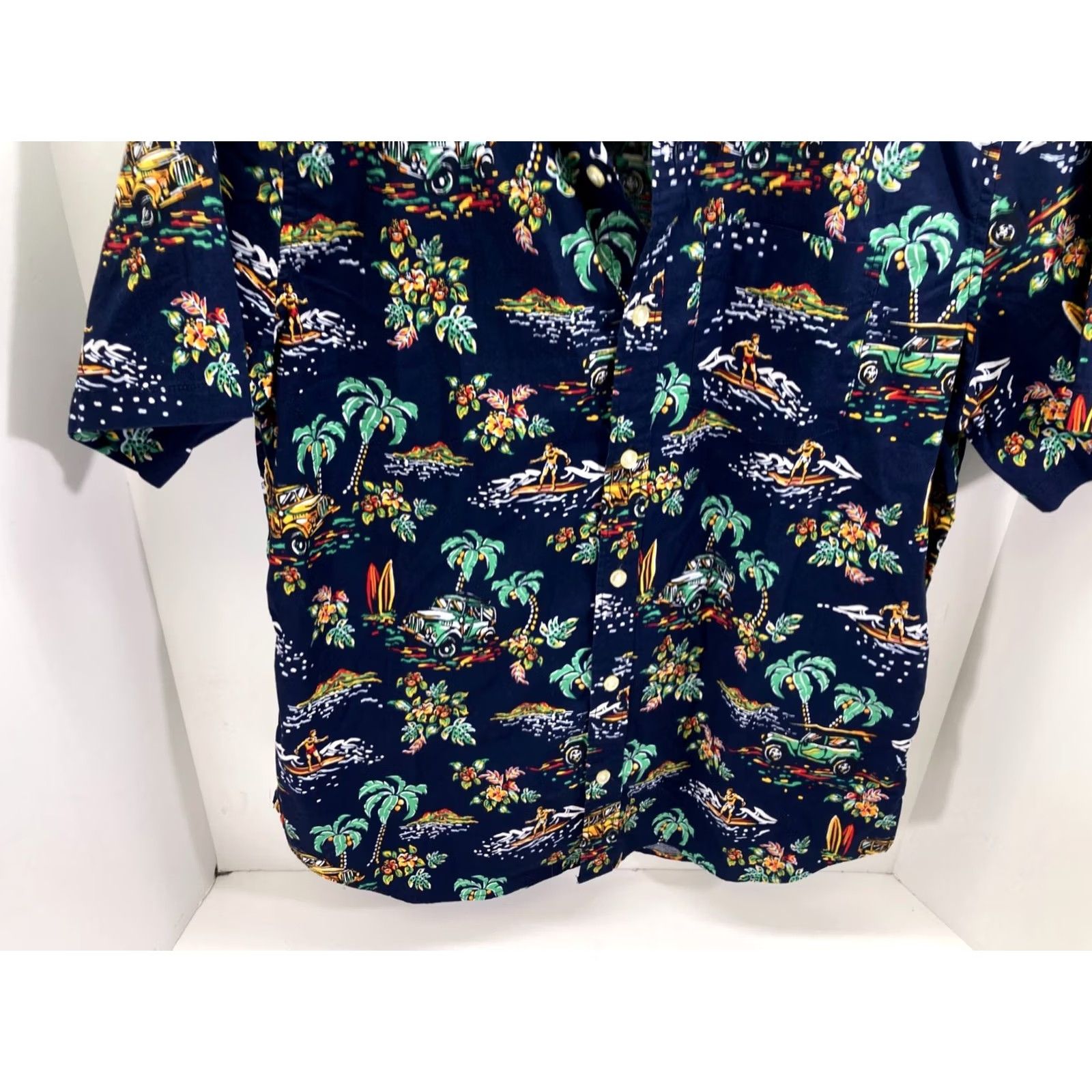 Gap Gap Hawaiian Shirt Mens Medium Blue Palm Tree Graphic Short Sleeve Button-Up Plunge into Beach Style Size US M / EU 48-50 / 2 - 5 Thumbnail