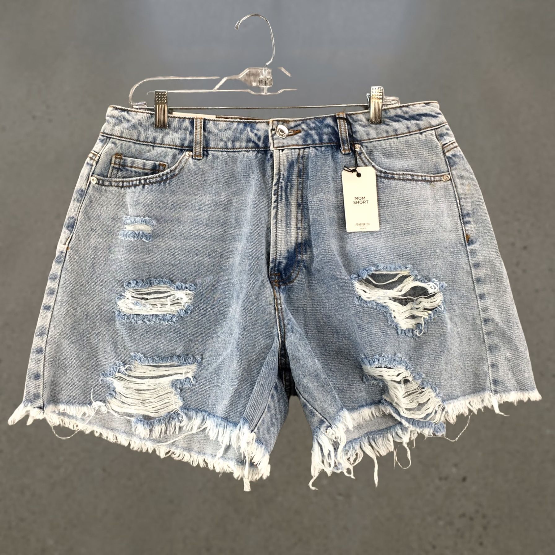Forever 21 Forever 21 High Rise Relaxed Mom Shorts Womens 12 Blue Ripped 5 Pockets NEW Size 34" / US 12 / IT 48 - 1 Thumbnail