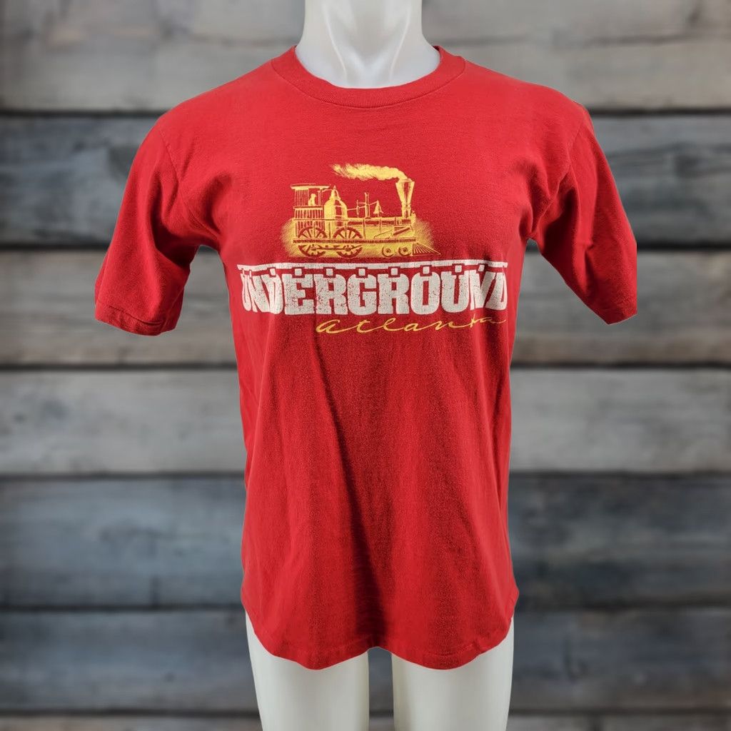 Vintage VINTAGE Underground Atlanta Train Graphic T-Shirt Red Adult Large Made Usa Size US L / EU 52-54 / 3 - 1 Thumbnail