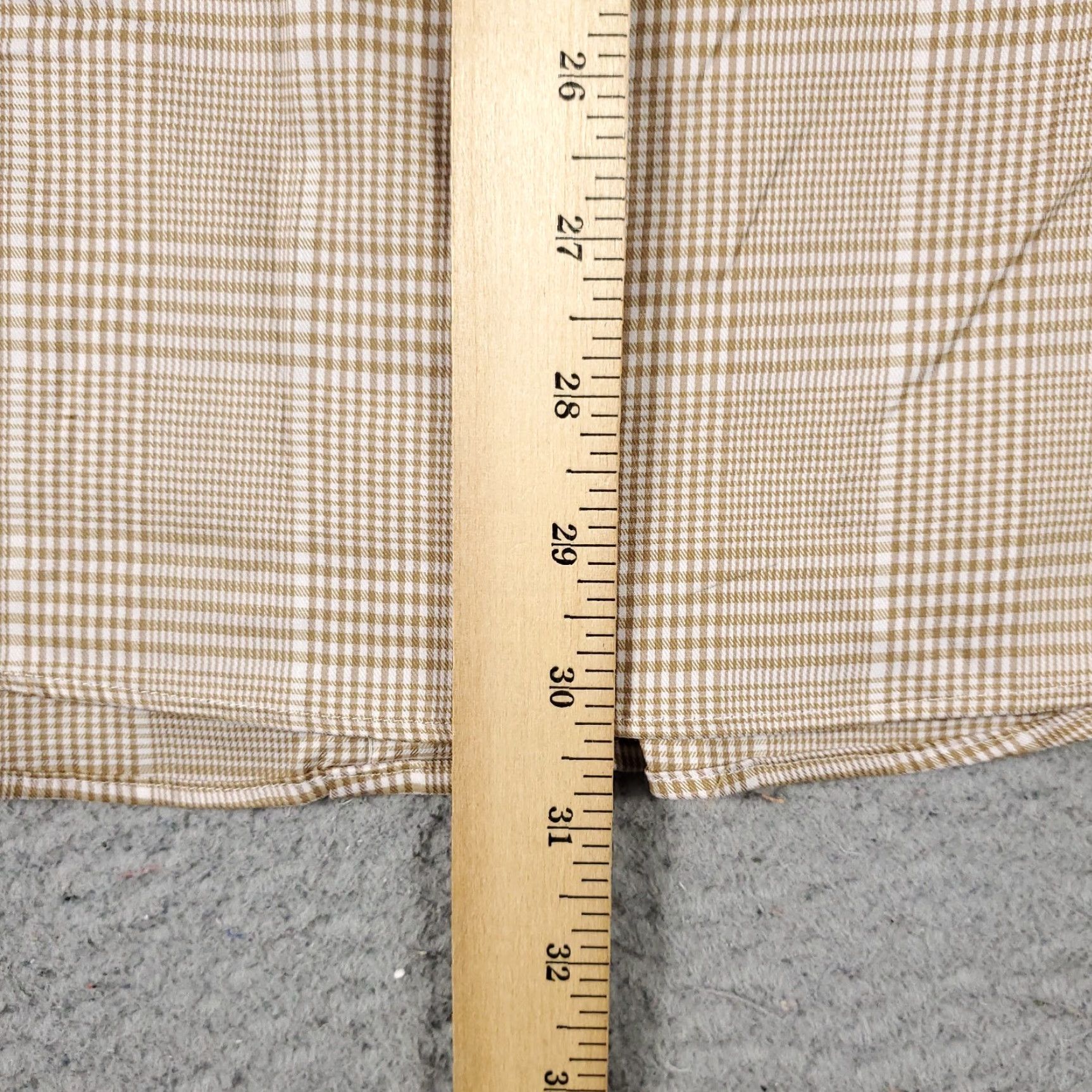 Ralph Lauren VINTAGE Nike Shirt Mens Large Beige Plaid Button Up Long Sleeve Size US L / EU 52-54 / 3 - 4 Thumbnail
