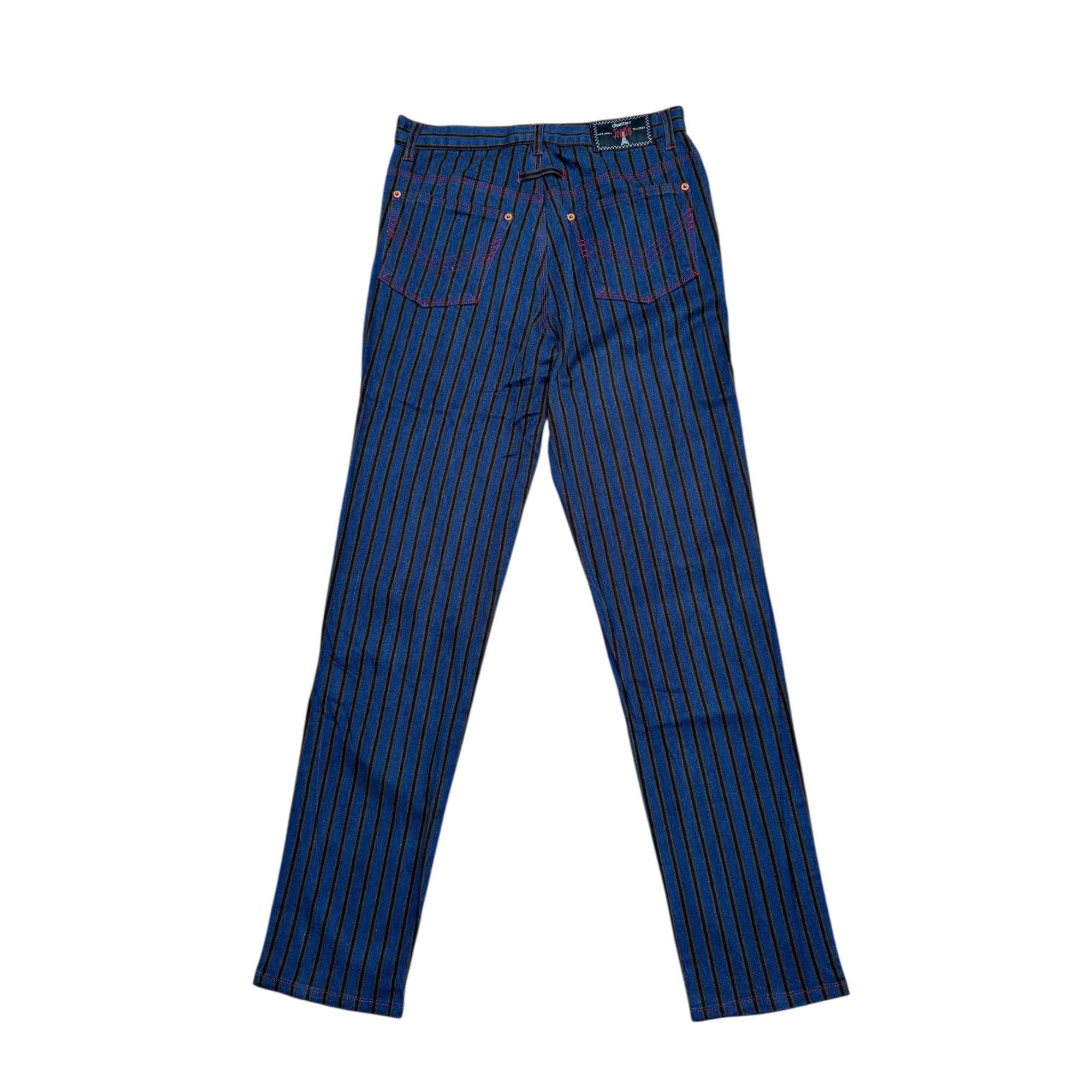 Jean Paul Gaultier Vintage Blue Striped Trousers Size 26" / US 2 / IT 38 - 3 Thumbnail