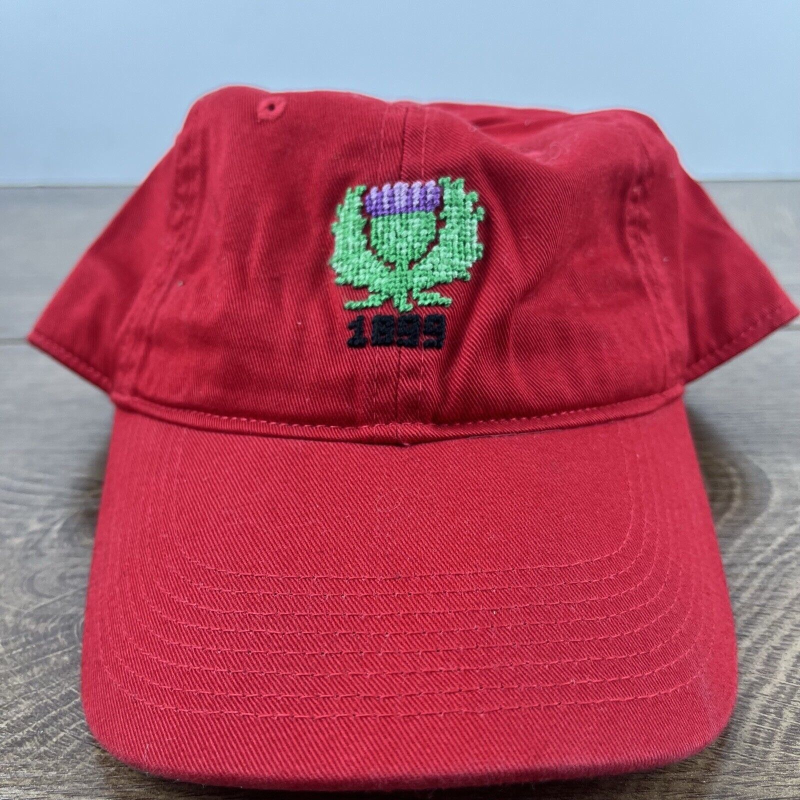 Other 1889 Hat Red Cap Adjustable Hat Red Adult Fit Hat Size ONE SIZE - 2 Thumbnail