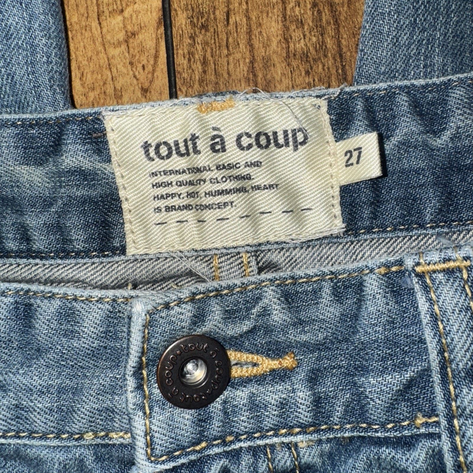 Coup De Grace × Vintage Tout A Coup Distressed Denim Jeans 30x27 Blue Size 30" / US 8 / IT 44 - 4 Thumbnail