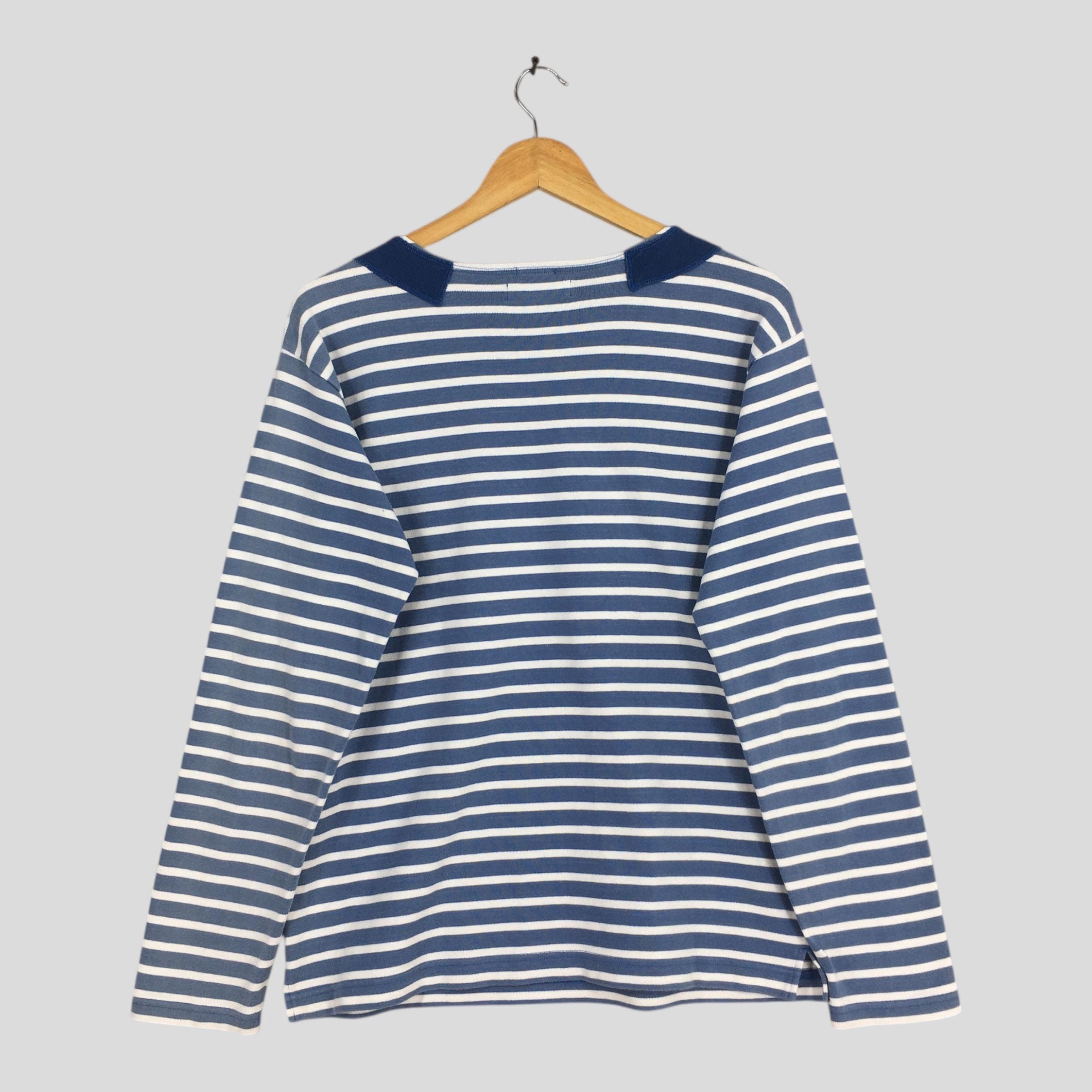 Nigel Cabourn Vintage 90s Nigel Cabourn Striped Blue Shirt Medium Size US M / EU 48-50 / 2 - 8 Thumbnail