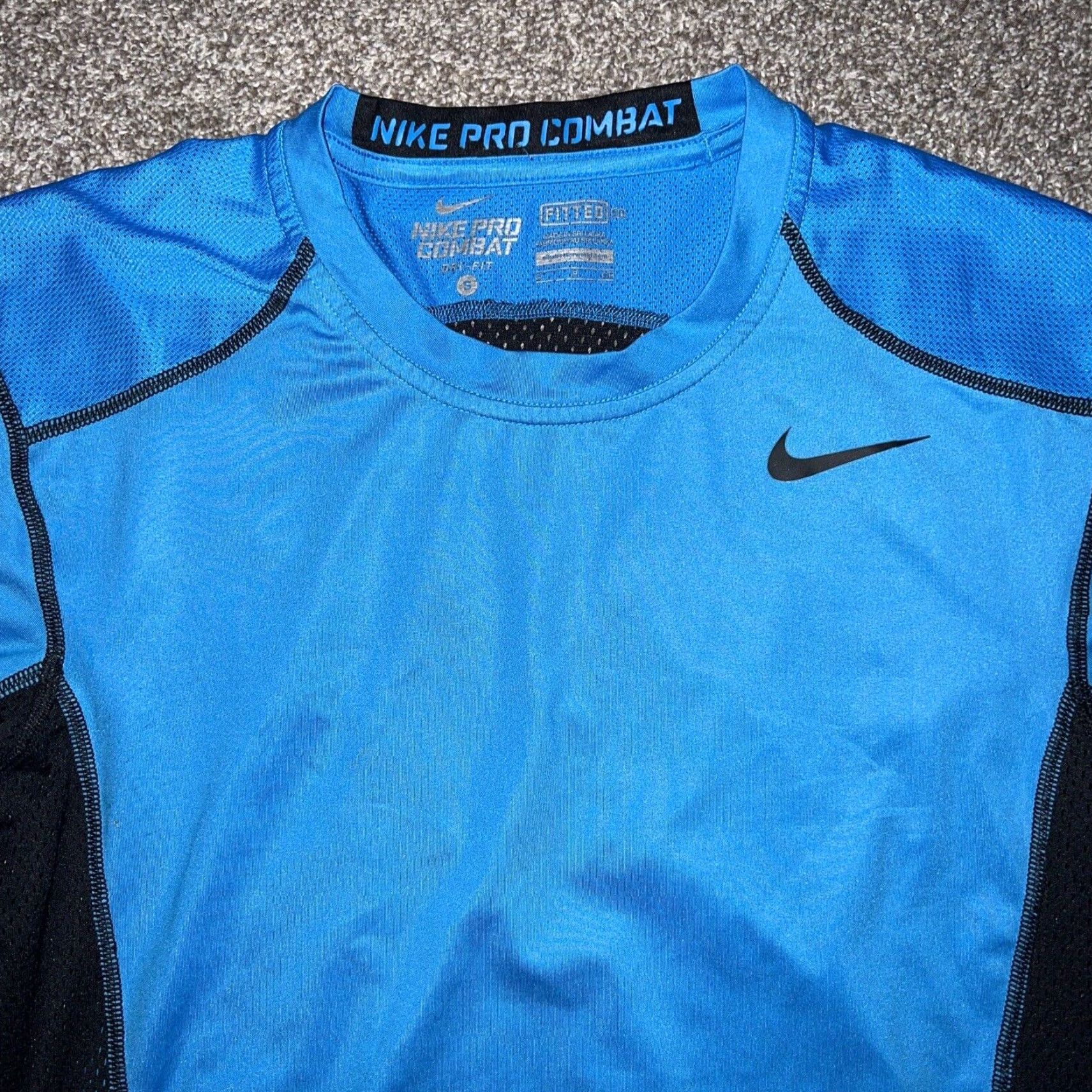 Nike Nike Pro Combat T-Shirt Mens Small Blue Athletic Activewear Size US S / EU 44-46 / 1 - 2 Thumbnail
