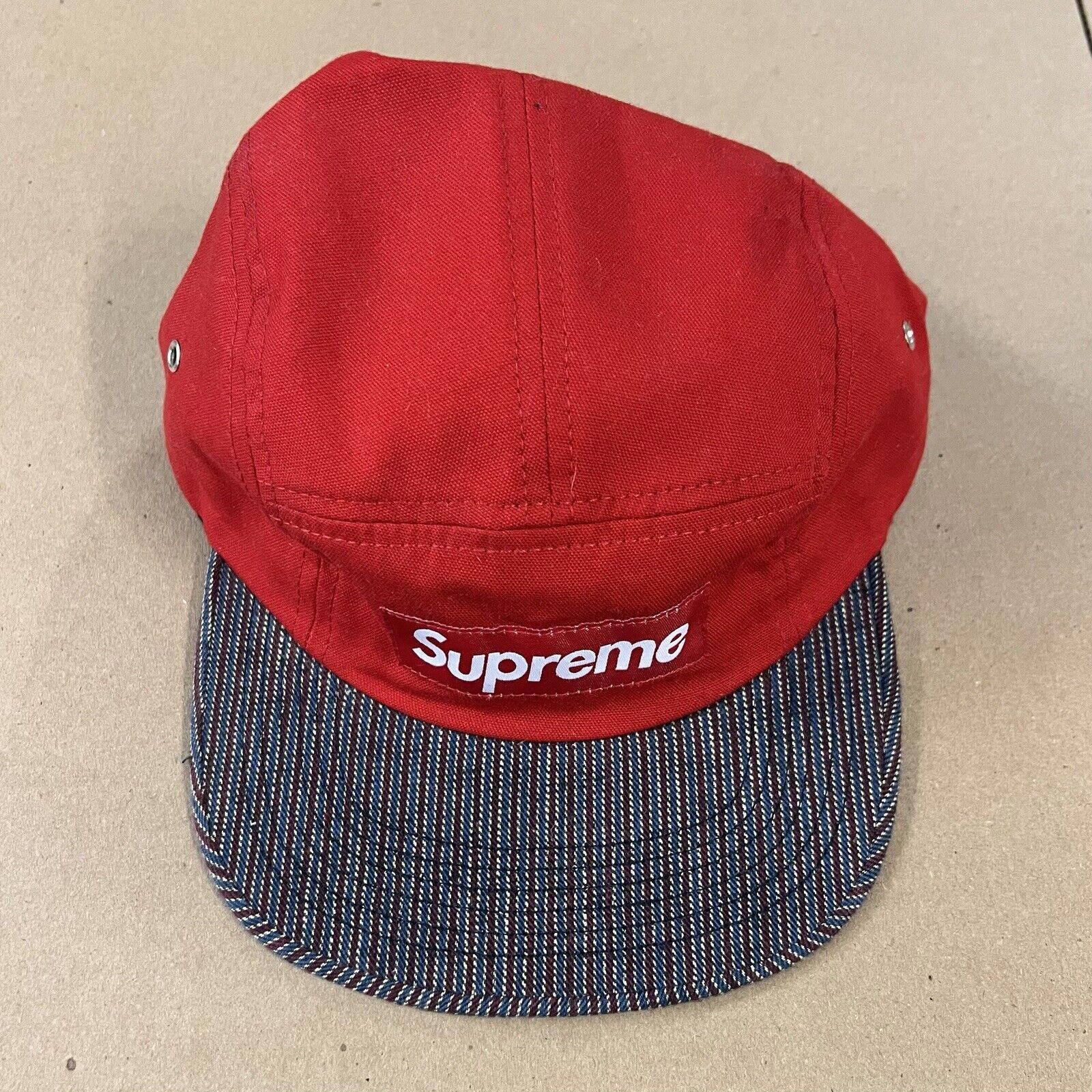 Supreme FW12 Supreme 2 tone Red Box Logo 5 Panel Camp Cap Hat Canvas Size ONE SIZE - 1 Thumbnail