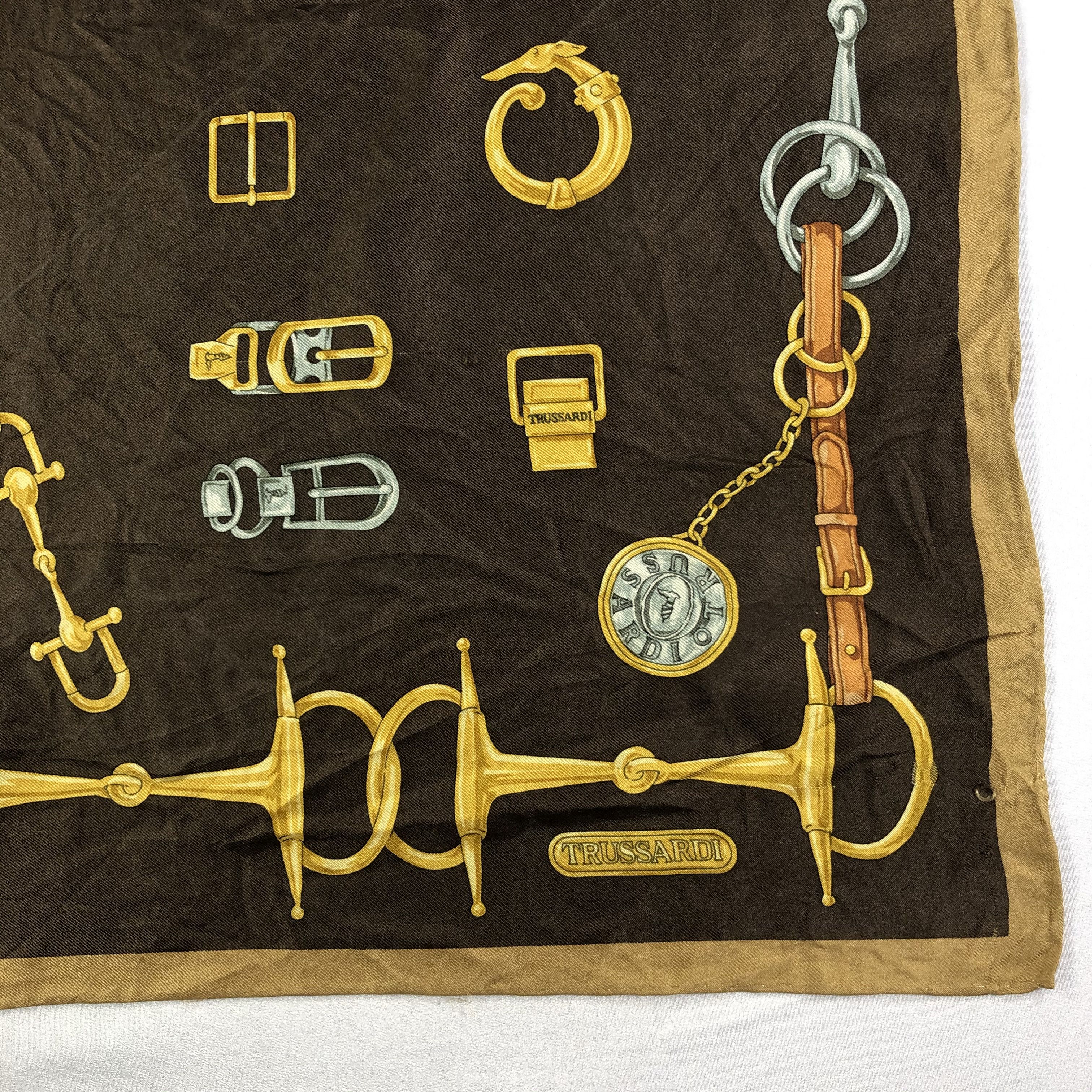 Trussardi × Vintage Vintage Trussardi Silk Scarf Size ONE SIZE - 4 Thumbnail