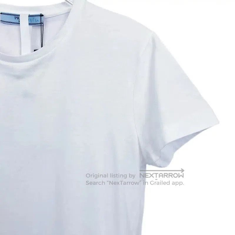 Prada Prada White Cotton Short Sleeve T-shirt. Size S / US 4 / IT 40 - 3 Thumbnail