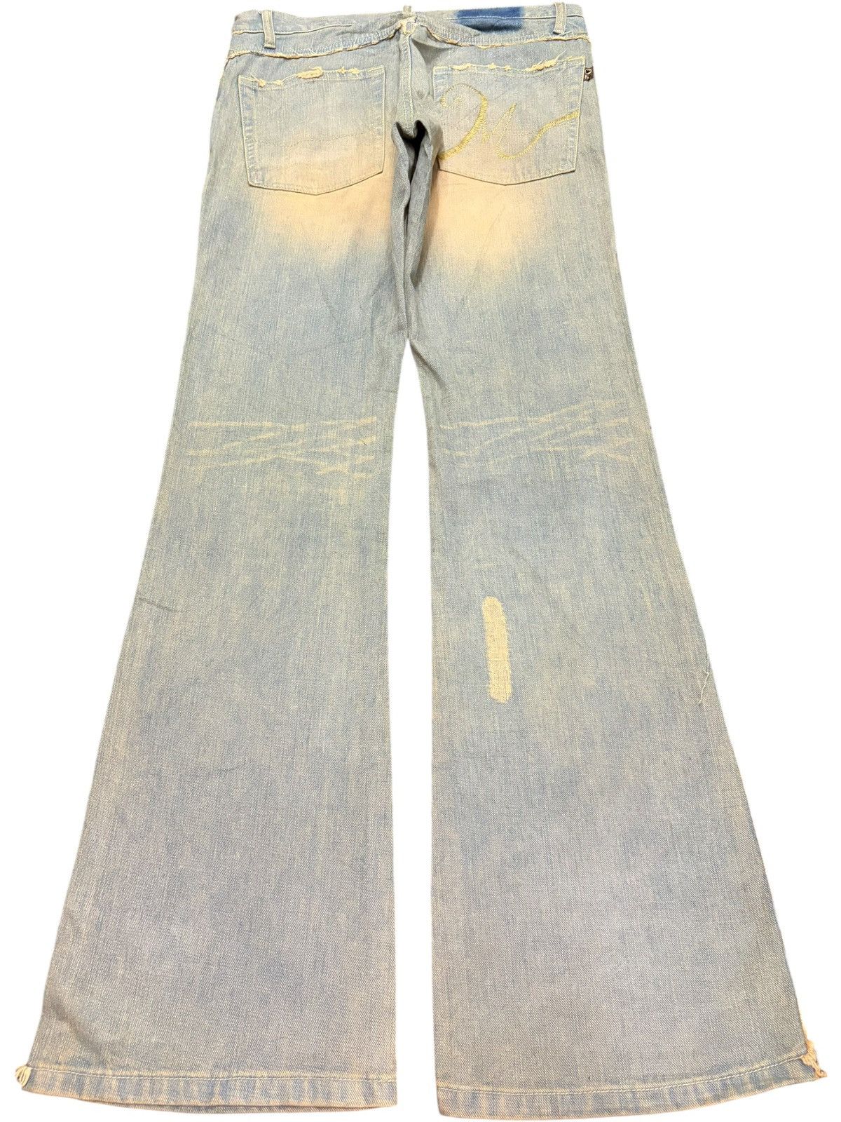 Morgan Homme Vintage Morgan Homme Rusty Wash Distress Flare Jeans Size 32" / US 10 / IT 46 - 2 Thumbnail