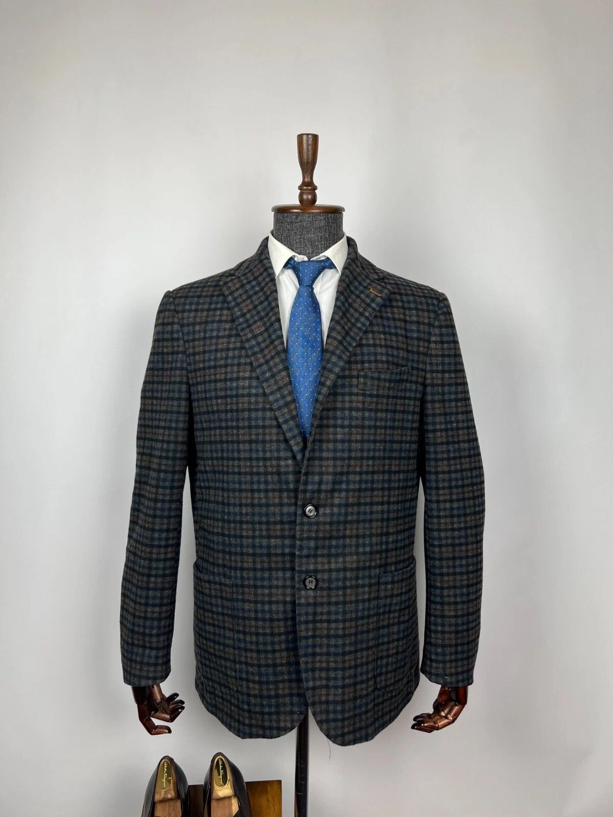 Other Linea Sartoriale Milano Plaid Multicolor Half Lined Blazer Size 46R - 2 Thumbnail