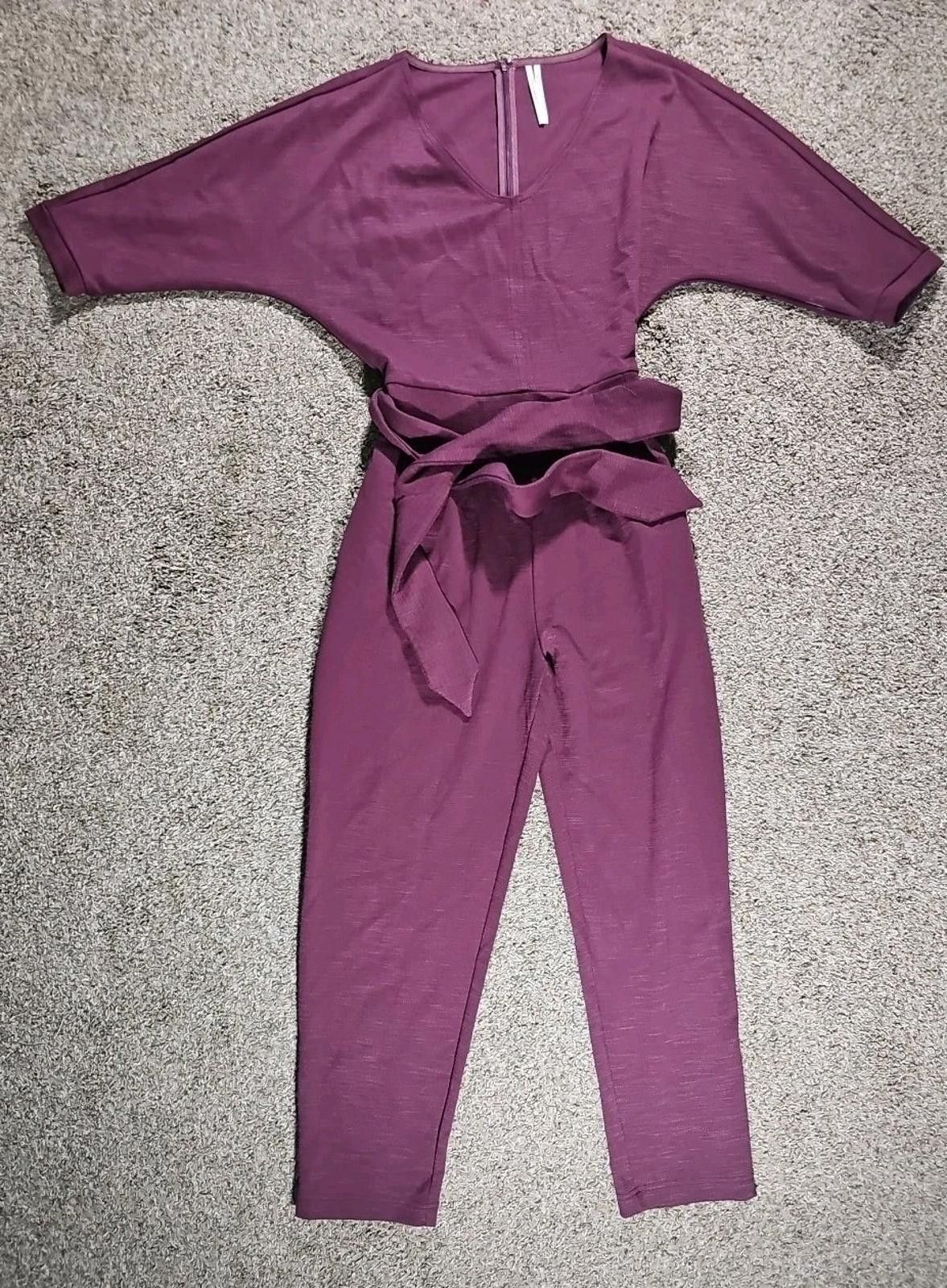 Other anthropologie Purple 1 Piece Belted Small Pantsuit Size 28" / US 6 / IT 42 - 1 Thumbnail
