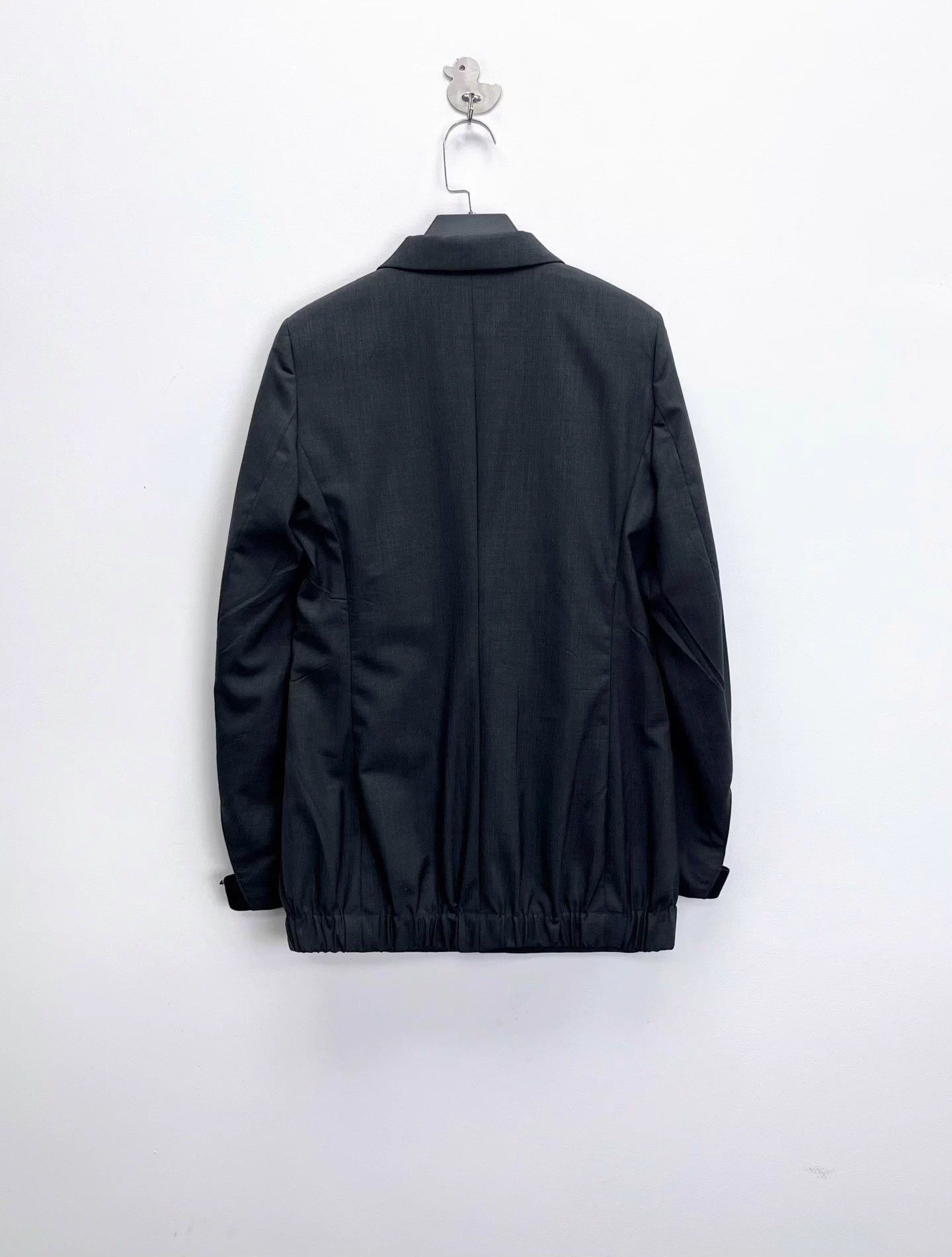 Prada Prada Black & Gray Worsted Wool Multi-Pkt Blazer 38 Unisex Size 38S - 2 Thumbnail