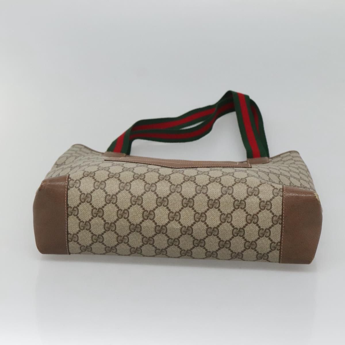 Gucci GUCCI GG Supreme Web Sherry Line Tote Bag Pvc Beige 002 904 Size ONE SIZE - 9 Thumbnail