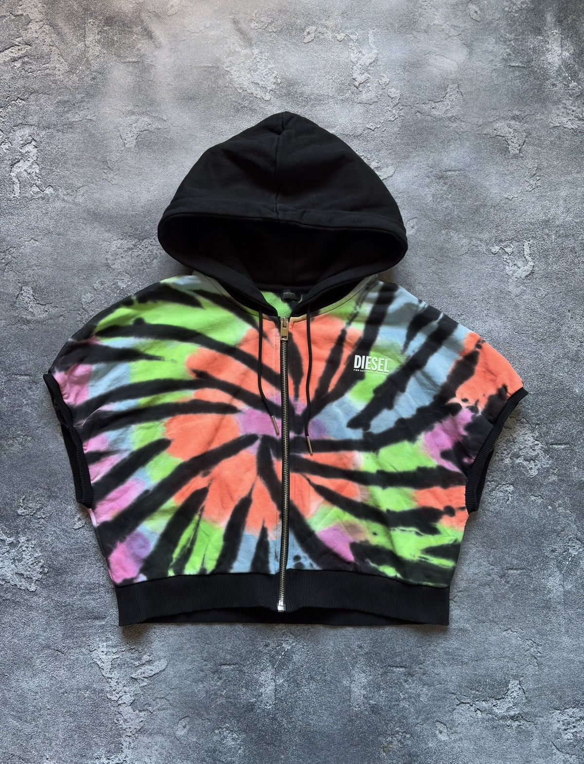 Diesel Vintage Diesel Y2K Tie-dye Multicolour Sleeveless Hoodie Size M / US 6-8 / IT 42-44 - 1 Thumbnail