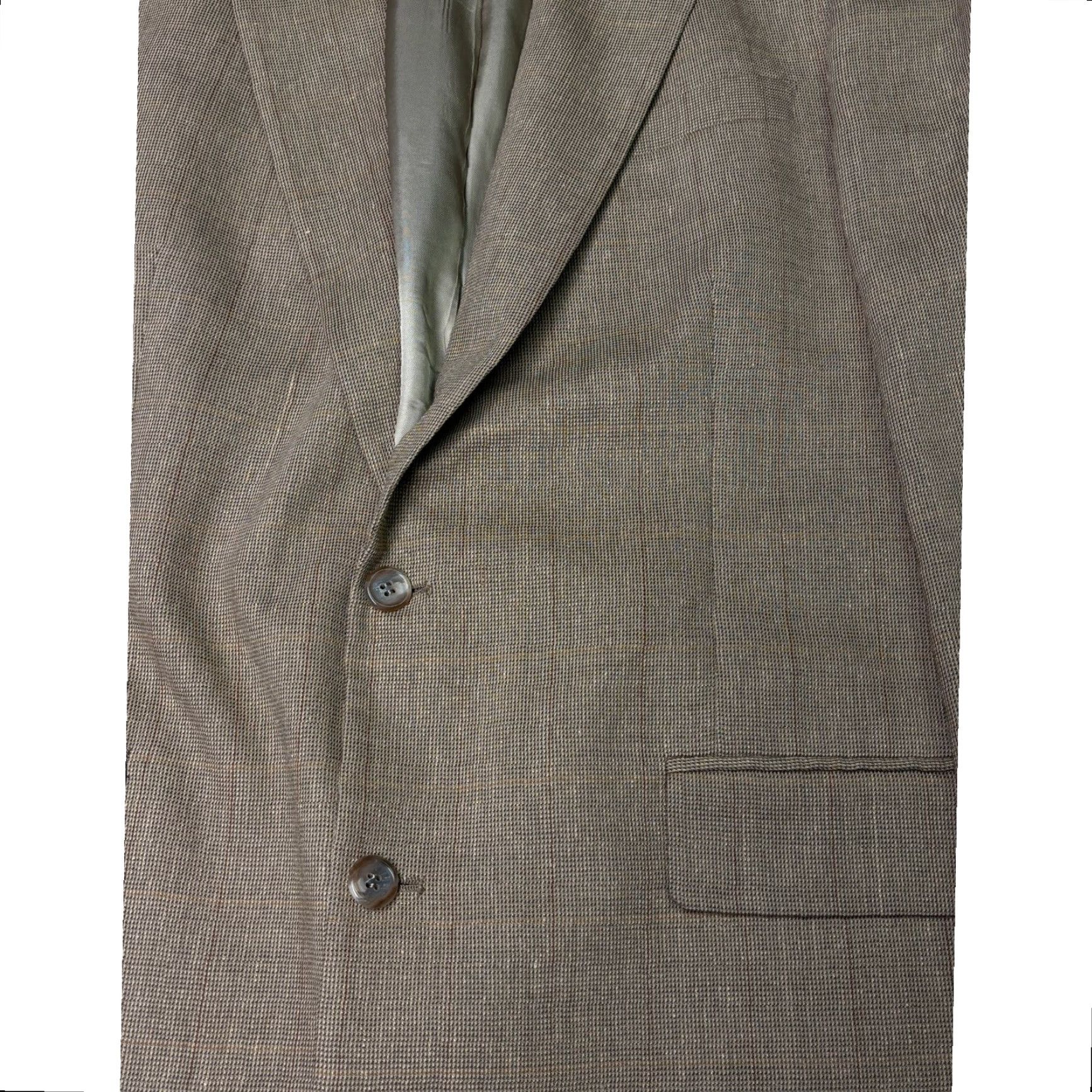 Brooks Brothers VINTAGE Brooks Brothers Mens Blazer Jacket Tan Plaid Coat 44 LG Union Made USA Size 44R - 2 Thumbnail