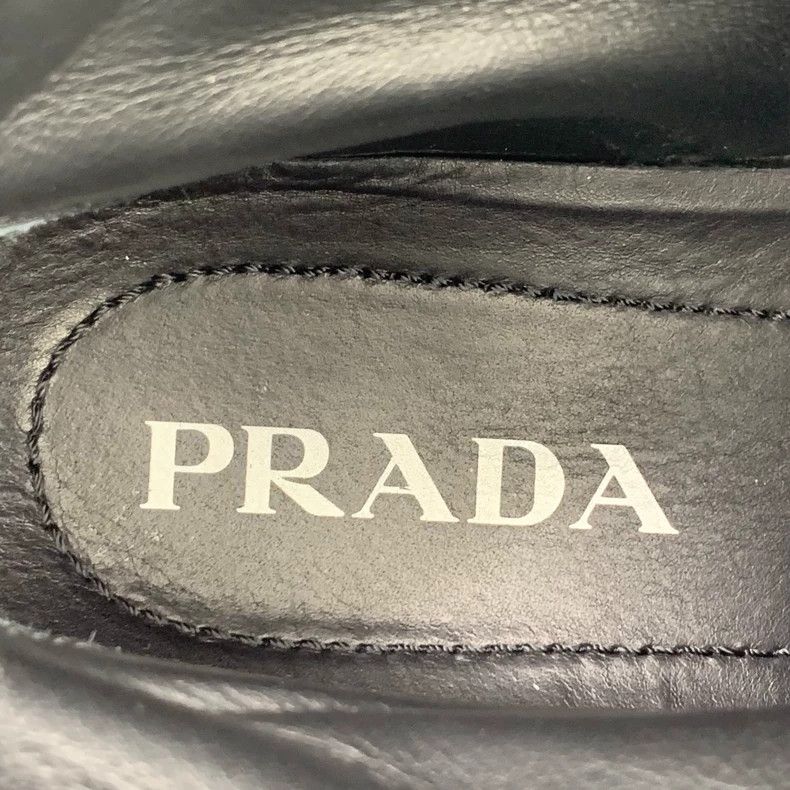 Prada Prada Black triangle pocket lacing casual flat high-top sh Size US 7 / IT 37 - 8 Thumbnail