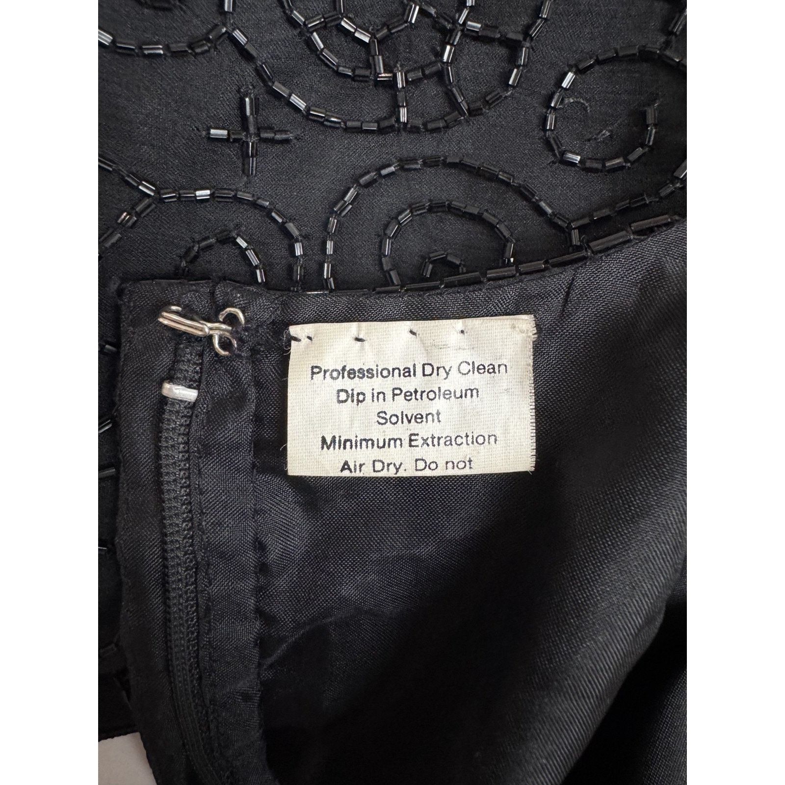 Other Vintage 1980s Pure Silk Beaded Dress Black Whimsigoth Dress Size S / US 4 / IT 40 - 9 Thumbnail