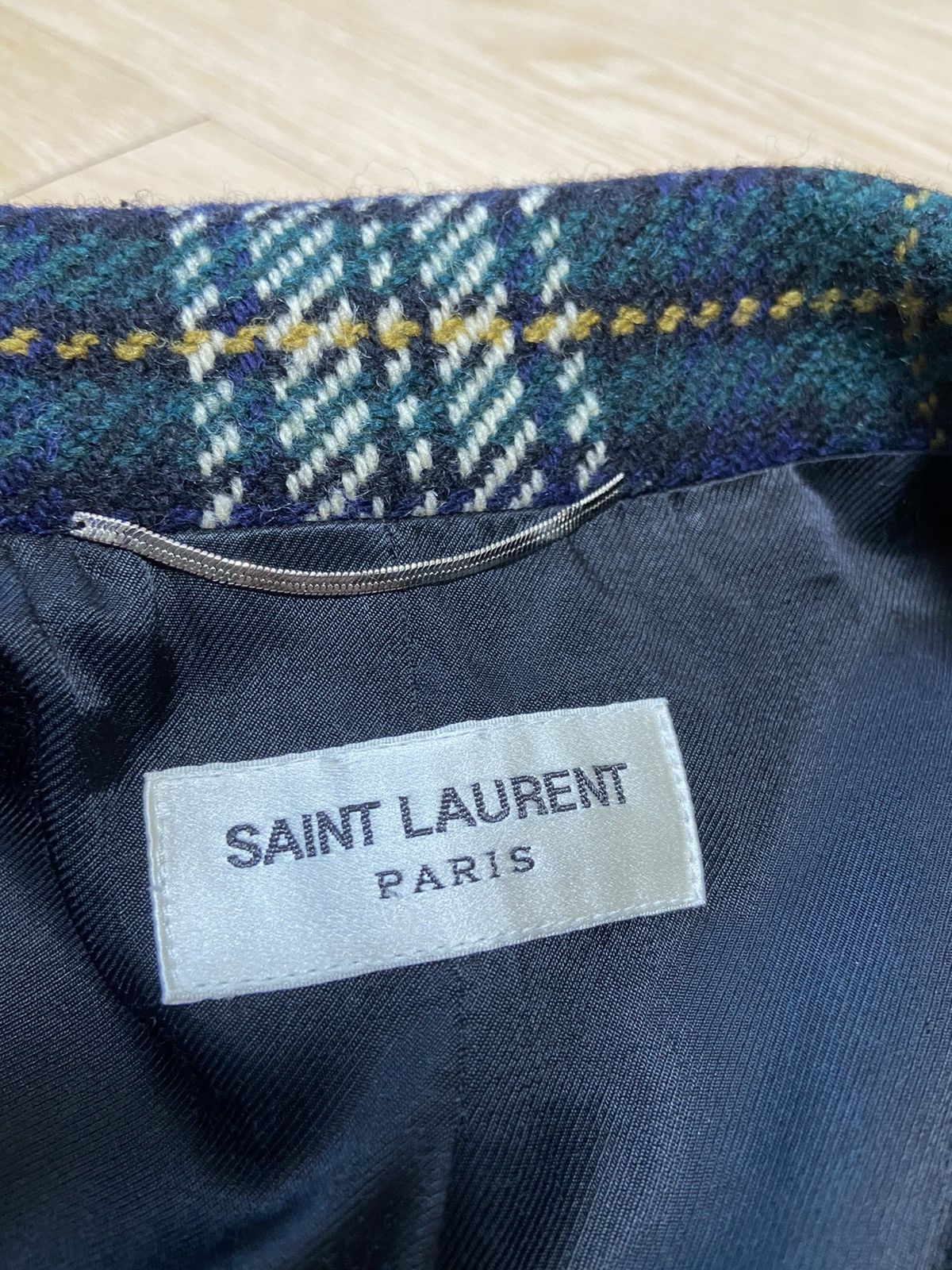 Saint Laurent Paris 44 Saint Laurent blue flannel western york wool coat jacket Size US S / EU 44-46 / 1 - 9 Thumbnail