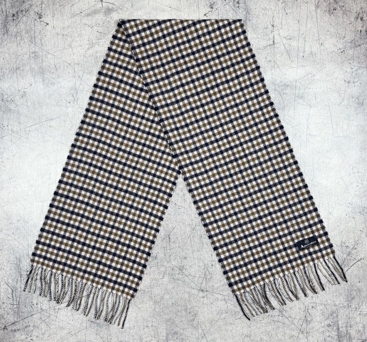 Aquascutum Aquascutum London Checkered 100% Lambs Wool Scarf England Size ONE SIZE - 4 Thumbnail
