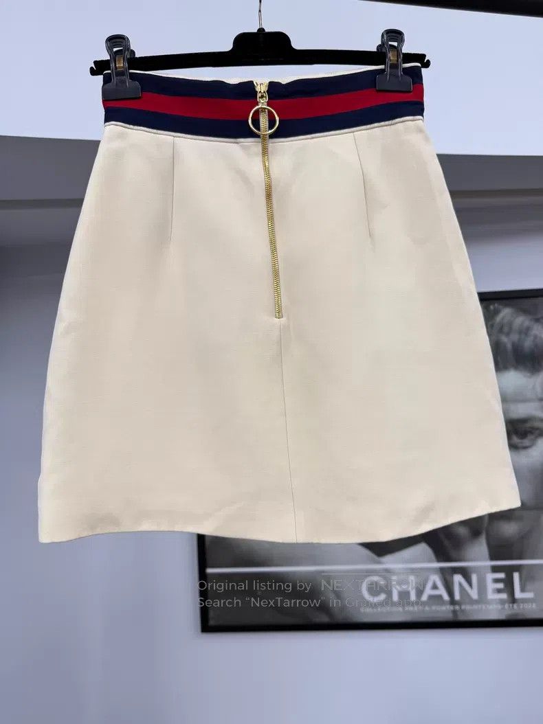 Gucci Gucci Beige colour-blocked skirt Size 26" / US 2 / IT 38 - 2 Thumbnail