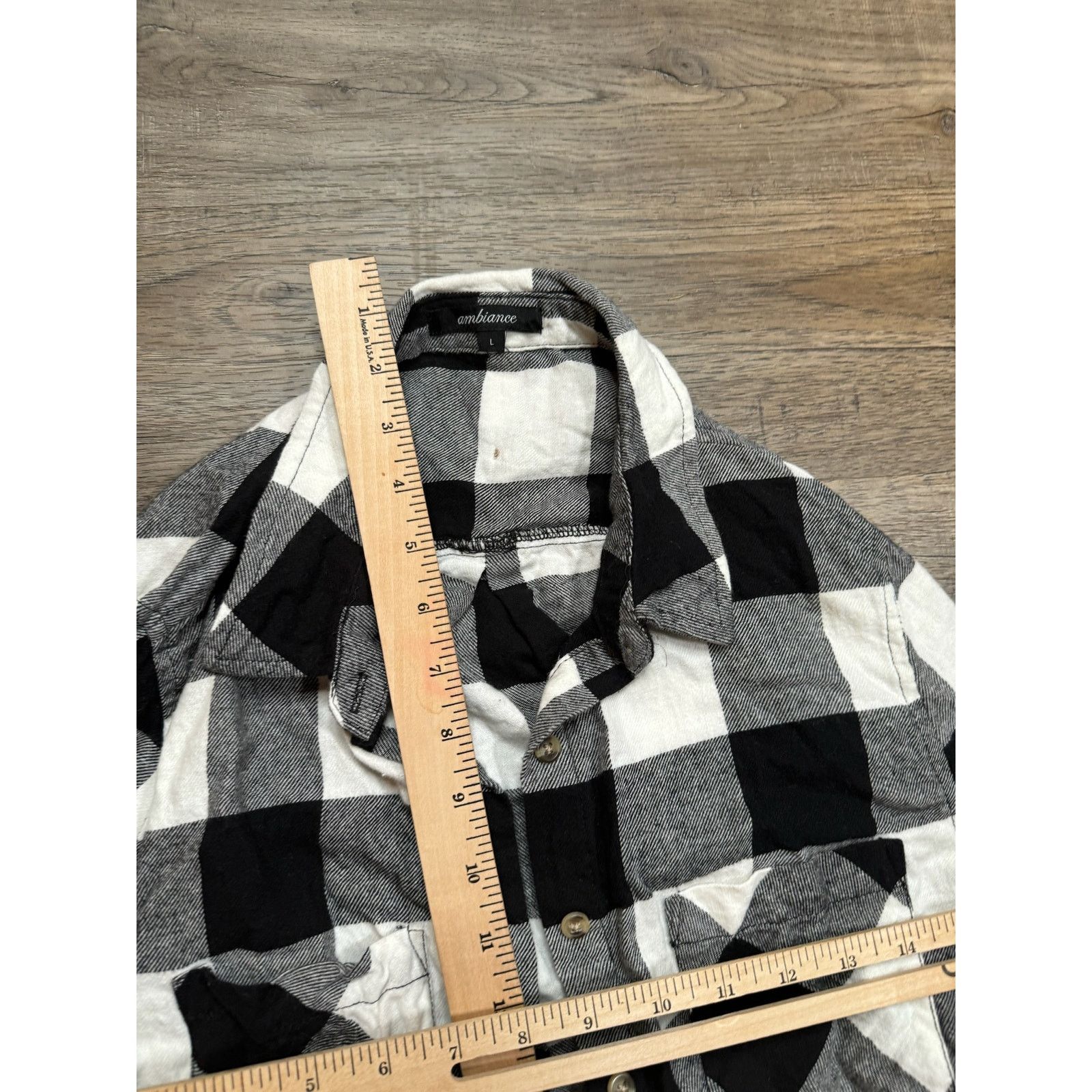 Other Women's Ambiance Black White Plaid Jacket Shirt Shacket Size L / US 10 / IT 46 - 3 Thumbnail