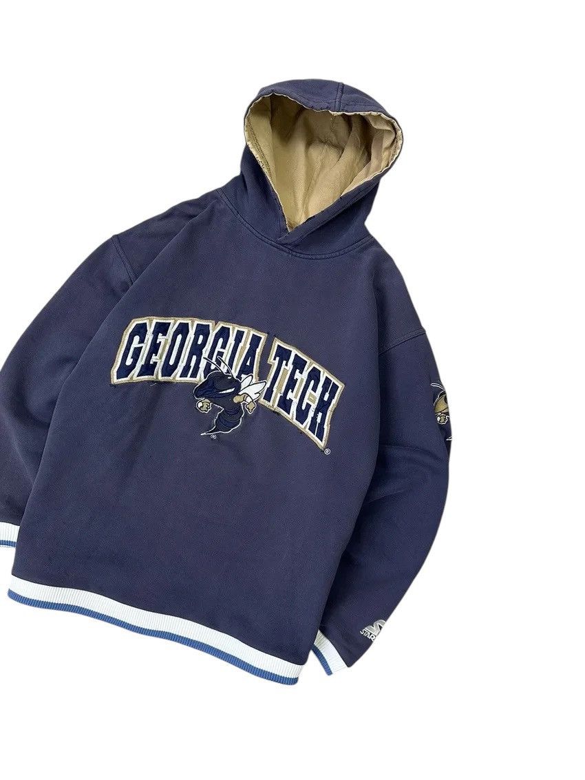 Starter × Vintage Vintage Georgia Tech Starter Distressed Hoodie Size US L / EU 52-54 / 3 - 2 Thumbnail