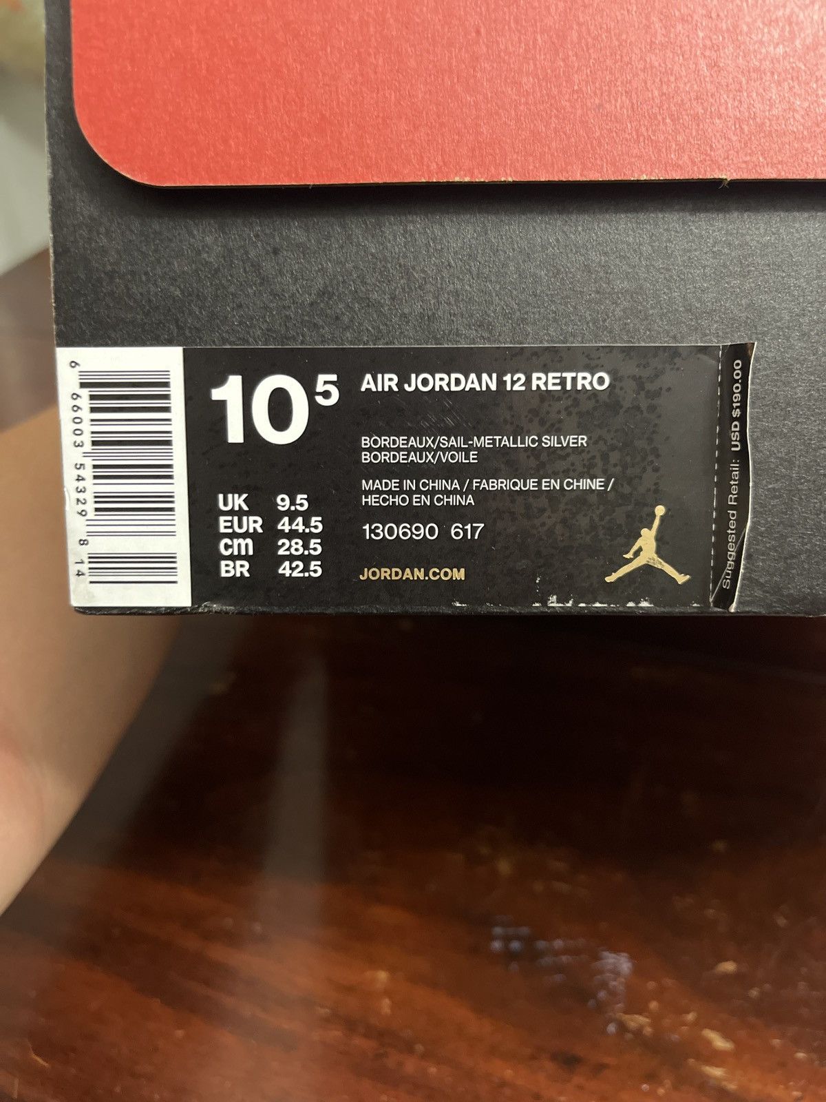 Jordan Brand Jordan 12 Retro Bordeaux Size US 10.5 / EU 43-44 - 8 Thumbnail