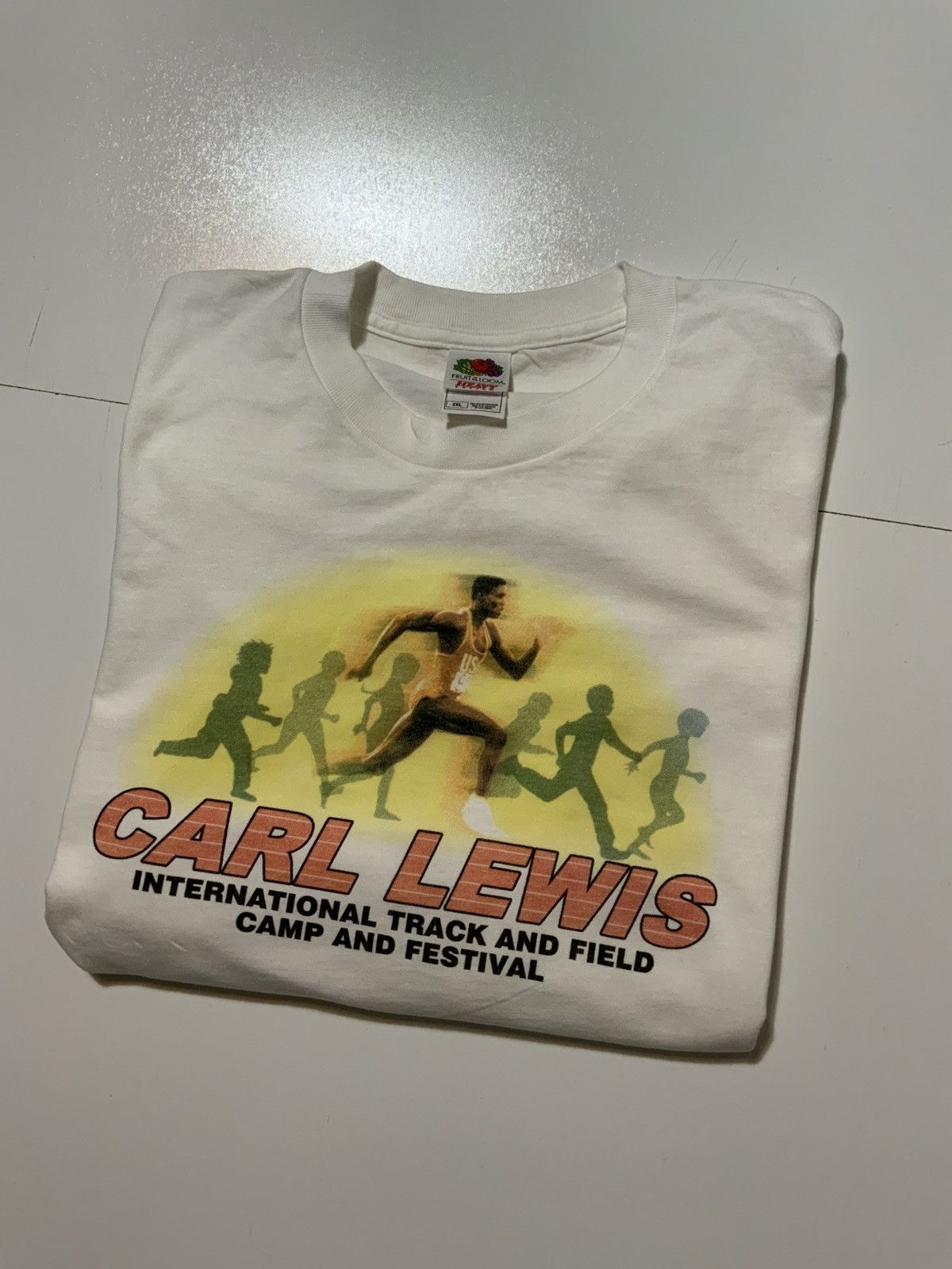 Vintage Vintage Carl Lewis International Track & Field Camp T-Shirt Size US XXL / EU 58 / 5 - 1 Thumbnail
