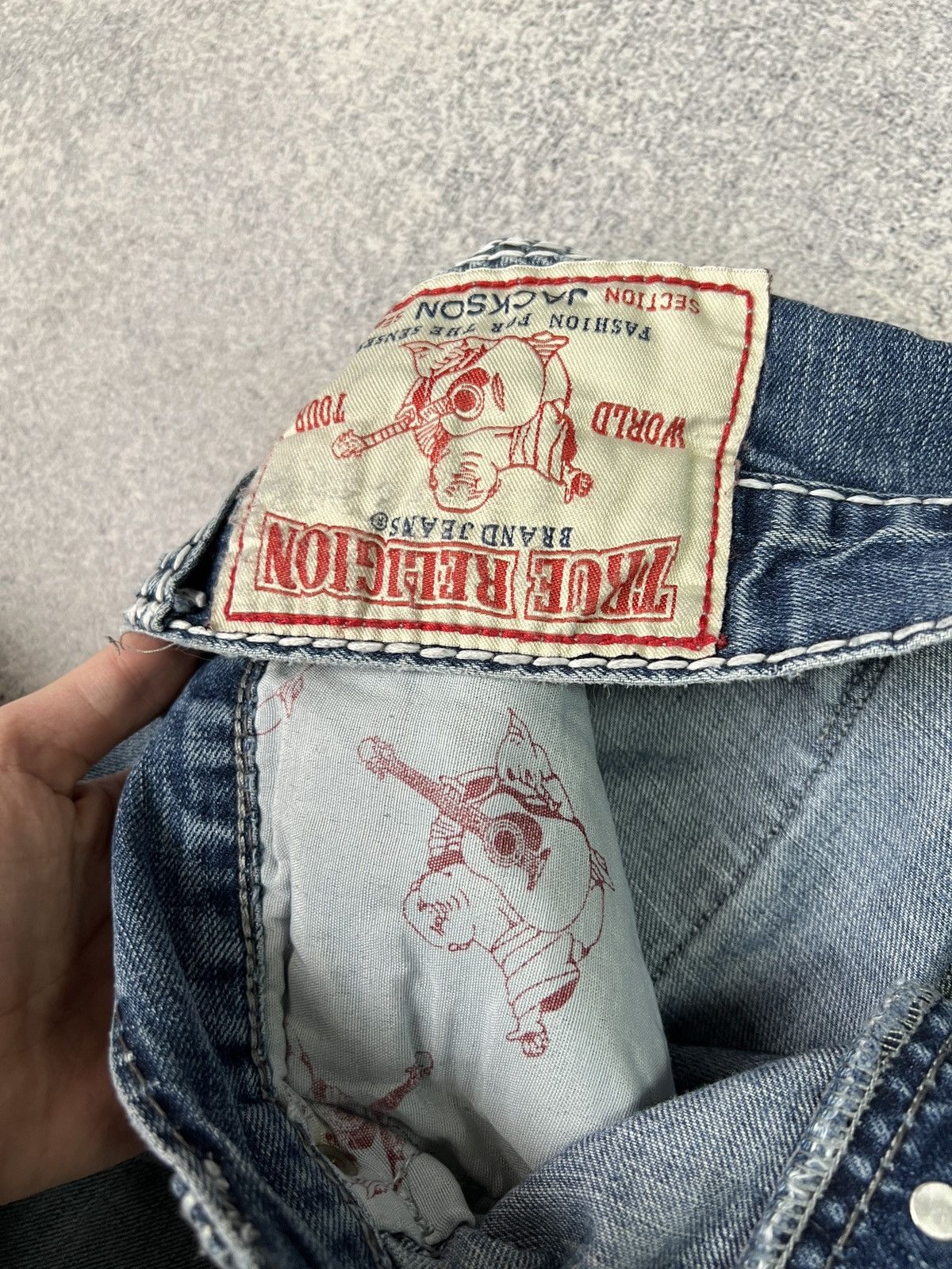 True Religion × Vintage CRAZY TRUE RELIGION Y2K JACKSON SHORTS CHIEF KEEF STYLE Size US 32 / EU 48 - 14 Thumbnail