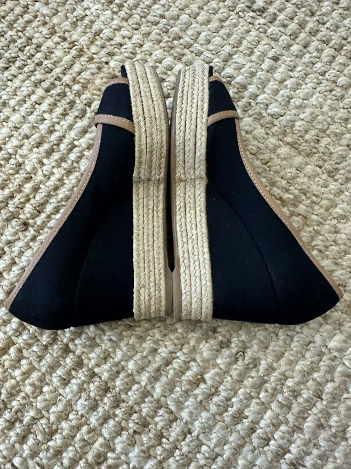 Tory Burch TORY BURCH Black Majorca Wedges Size 37 US 7 Size US 7 / IT 37 - 7 Thumbnail