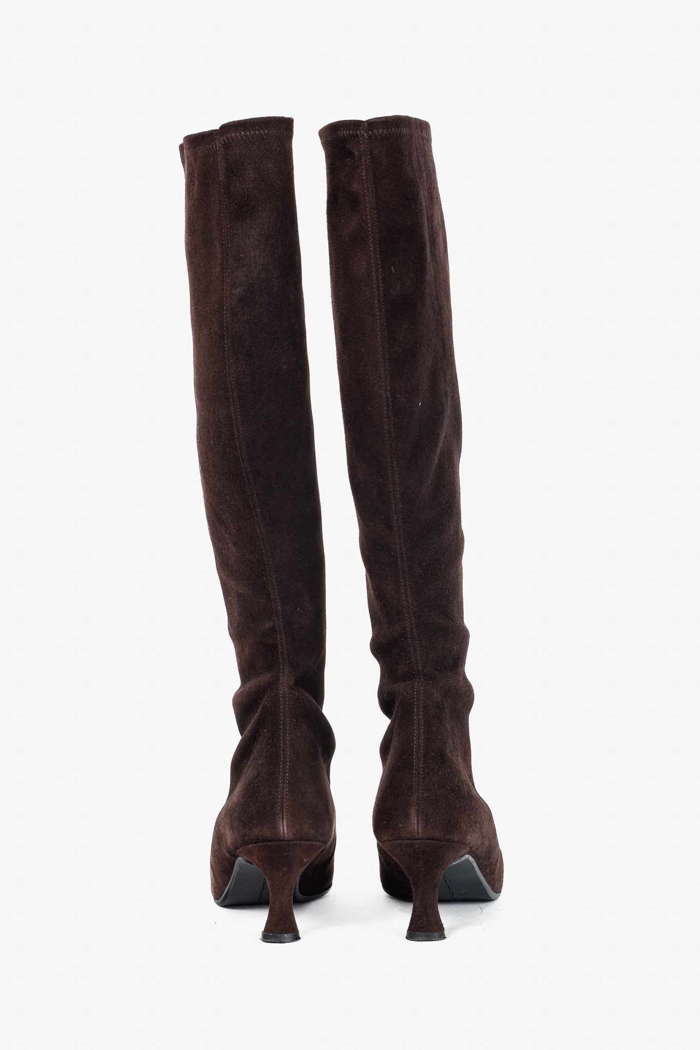 Stuart Weitzman Stuart Weitzman Shapely Suede Pointed-Toe Knee-High Boots Size US 8 / IT 38 - 3 Thumbnail