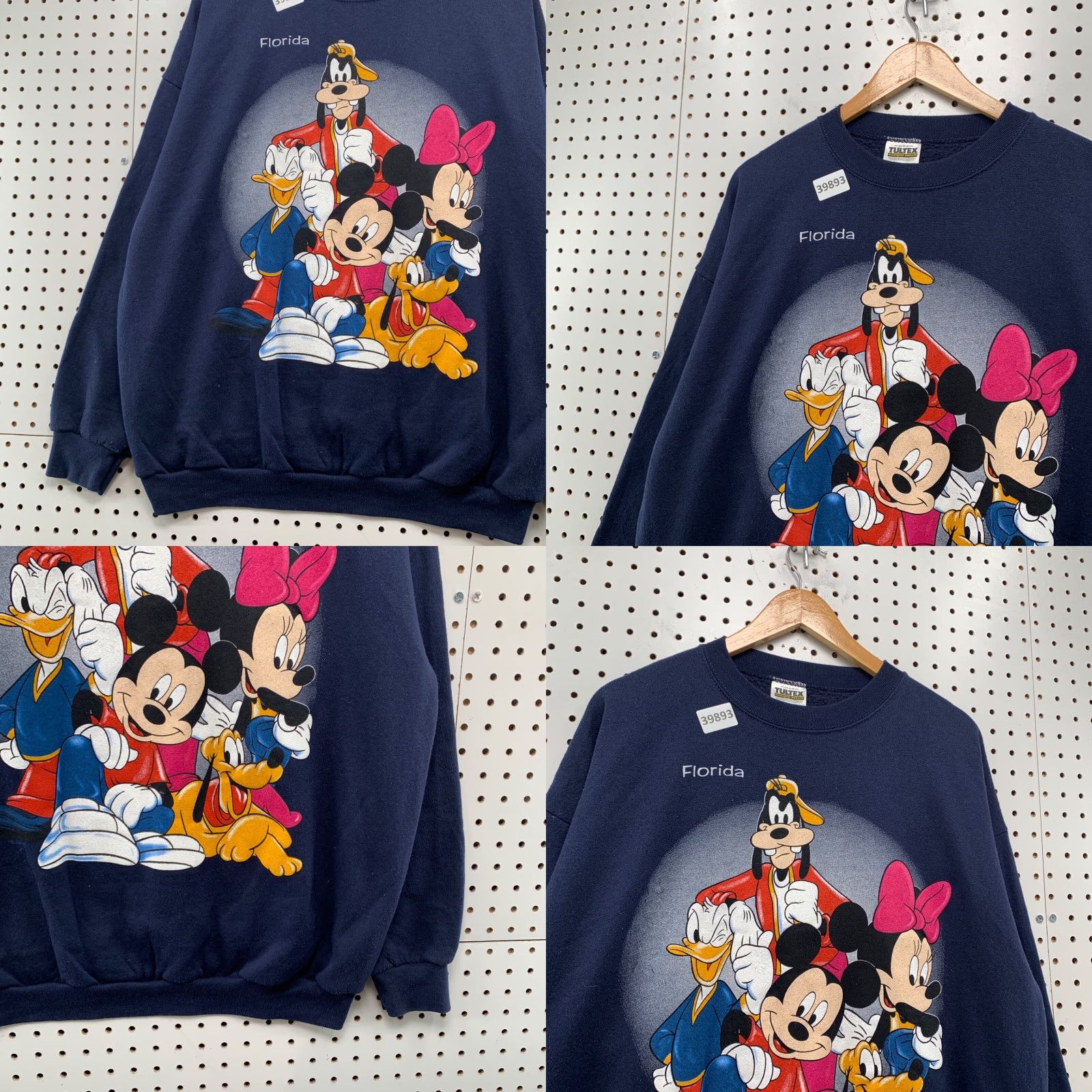 Tultex VINTAGE Mikey Mouse Minnie Crewneck Sweatshirt Men XL Navy Blue USA 24x28.5 Graphic Print Tultex 90s Cartoon Mens Size US XL / EU 56 / 4 - 8 Thumbnail