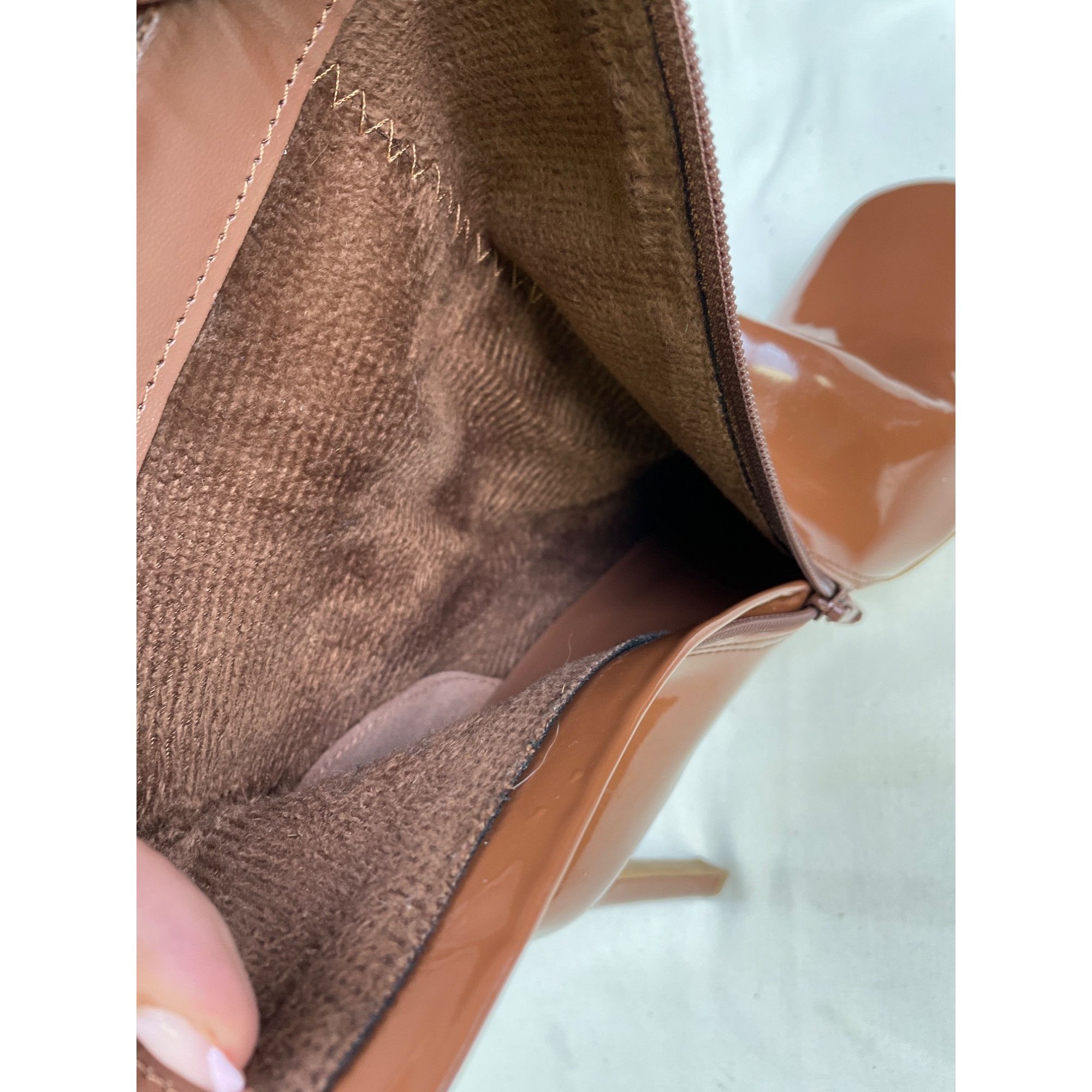 Other Anne Michelle Women's Brown Patent Boots/ Shoes Heel 3.75" S Size US 8 / IT 38 - 7 Thumbnail