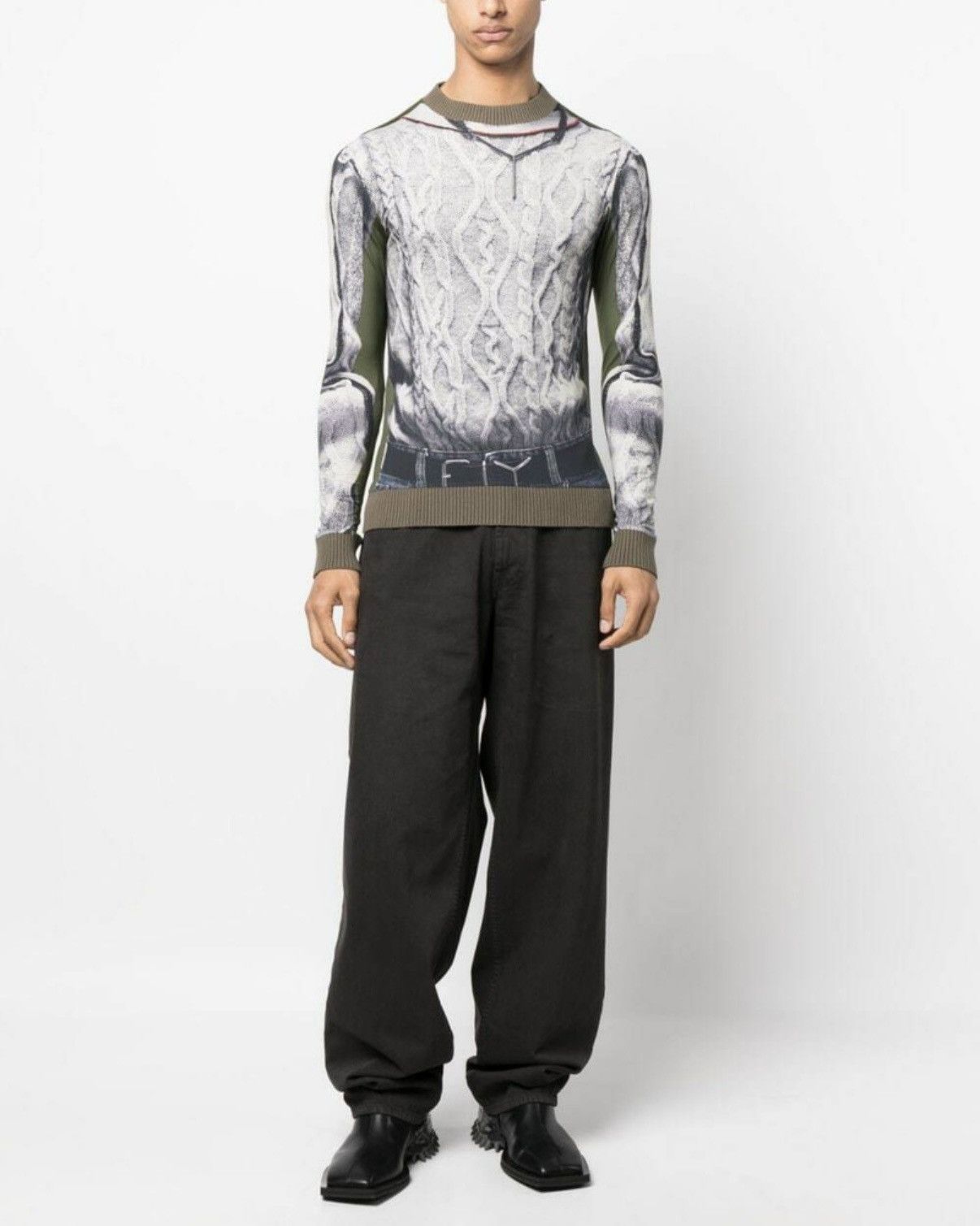 Y/Project Y/PROJECT - Trompe-l'oeil Cable-knit Sweater Size US L / EU 52-54 / 3 - 6 Thumbnail