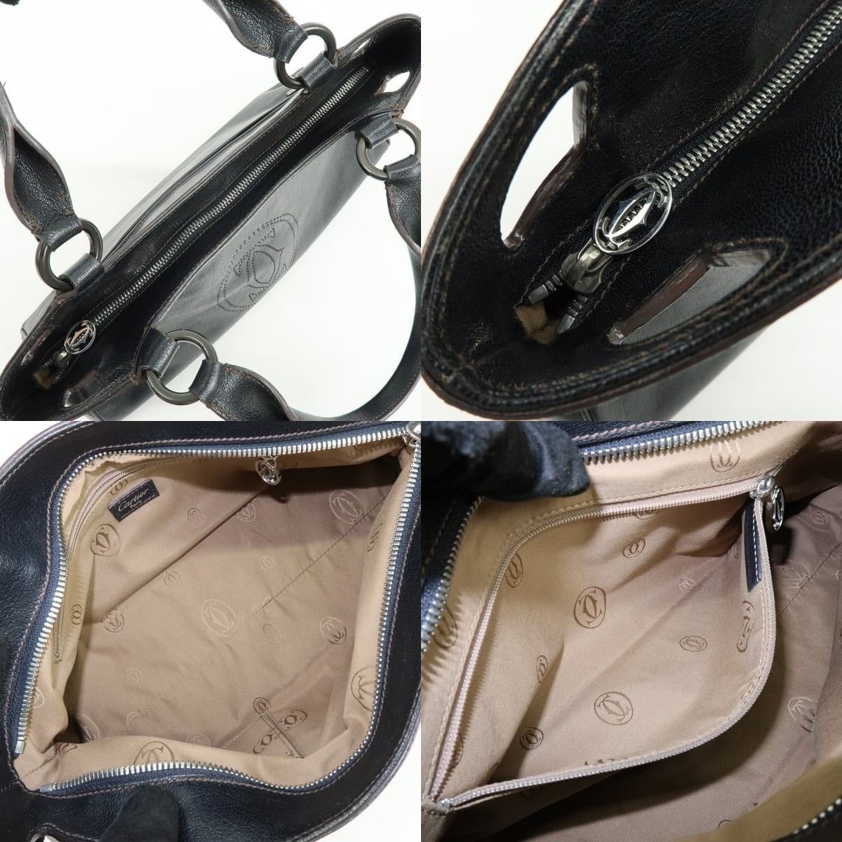 Cartier Cartier Marcello de Cartier Leather Tote Black Size ONE SIZE - 7 Thumbnail