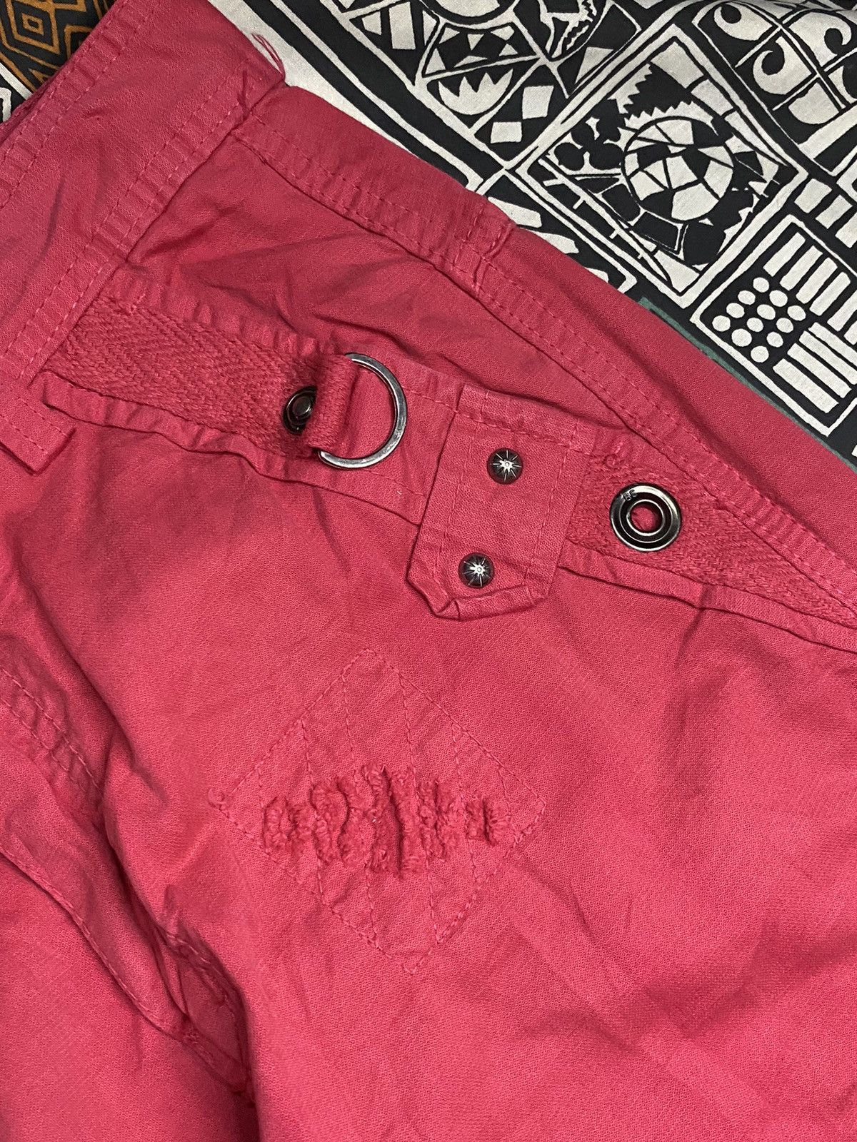 14th Addiction × Japanese Brand × Le Grande Bleu (L.G.B.) Junye Red Disteressed Multipocket Cargo Pants Size US 29 - 6 Thumbnail
